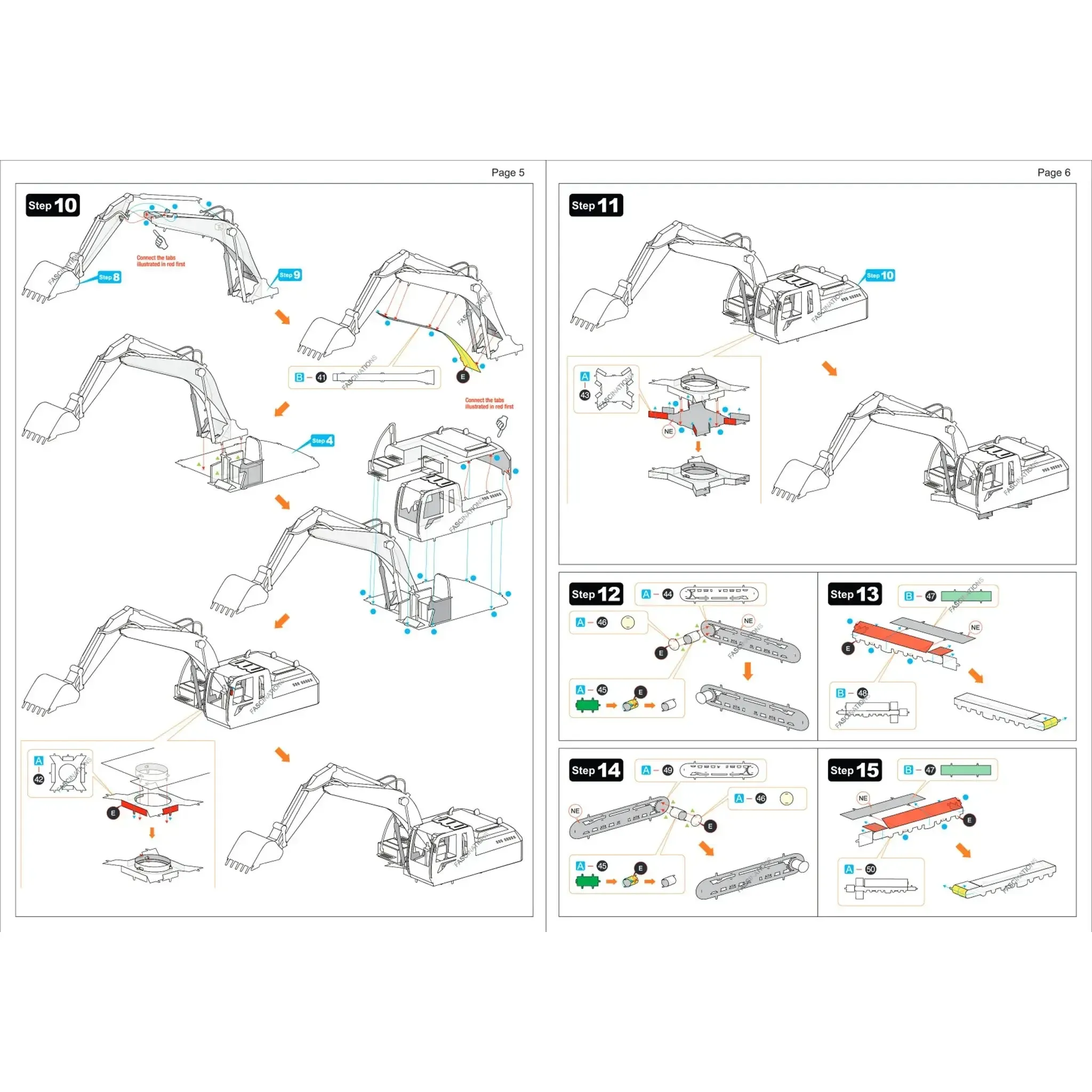Excavator Construction Vehicle Figure Model Kit (Steel, Moderate Difficulty) - Fascinations - Metal Earth Series - (2022) - Image 11