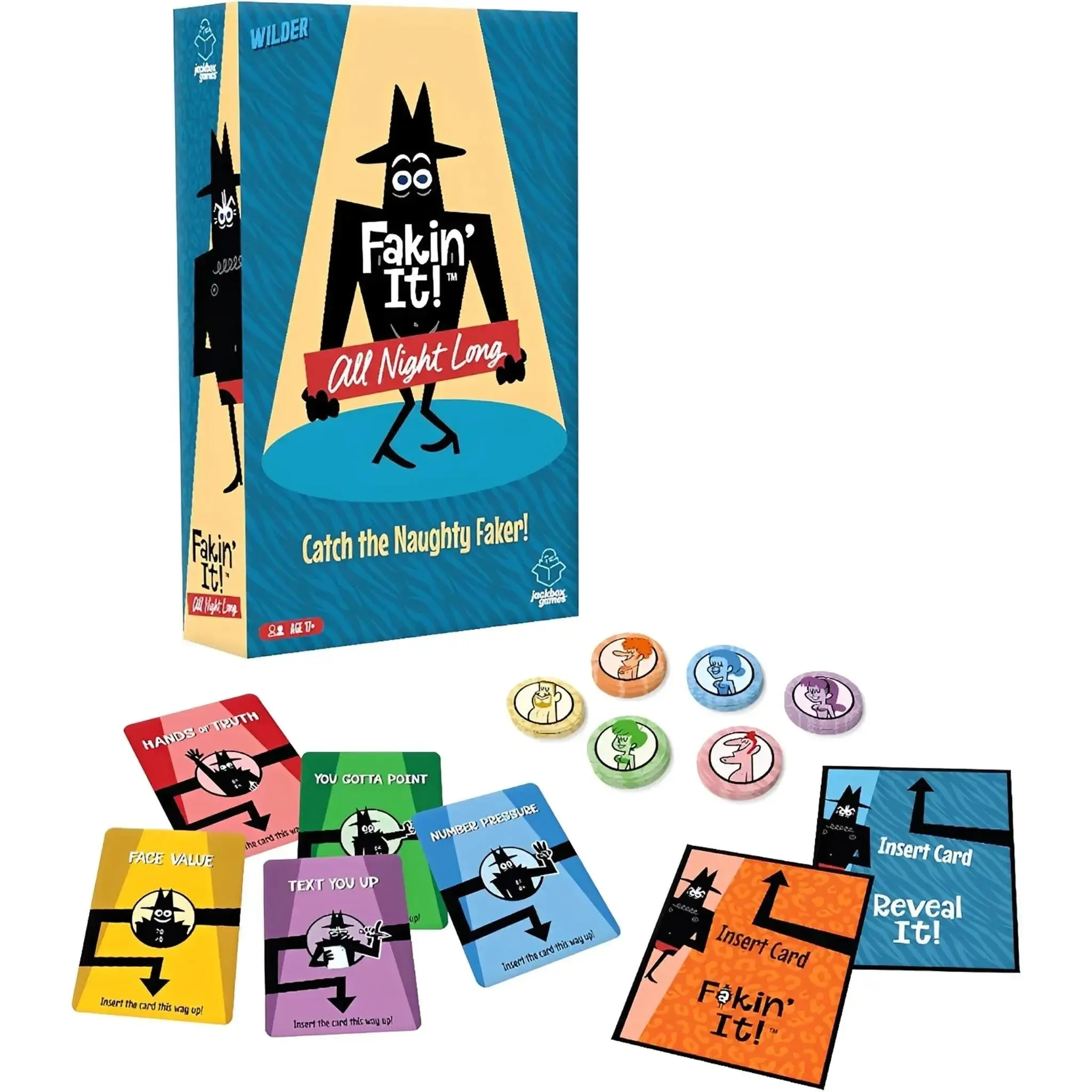 Fakin' It! All Night Long - Social Deduction Humor Card Game for Adults (3-6 Players, Ages 17+) - Wilder Toys - Image 2