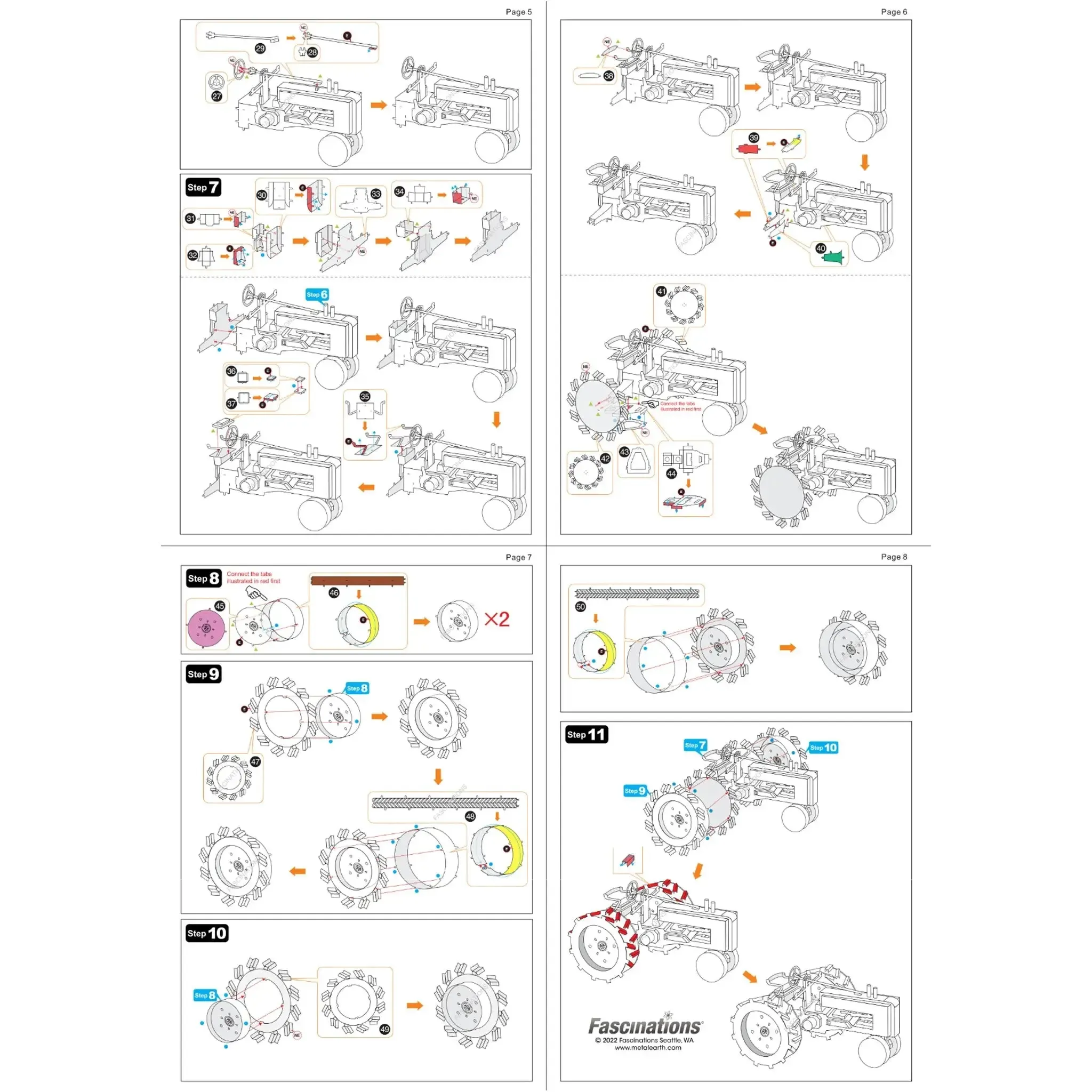 Farm Tractor Vehicle Figure Model Kit (Steel, Moderate Difficulty) - Fascinations - Metal Earth Series - (2022) - Image 10