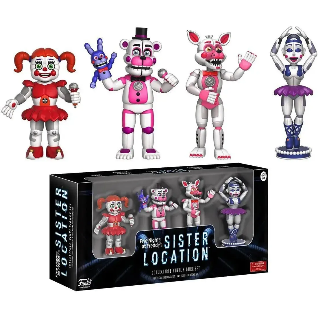 Five Nights at Freddy's: Sister Location - Funtime Freddy, Funtime Foxy, Ballora & Baby Figure Set (2") - Funko - Image 2