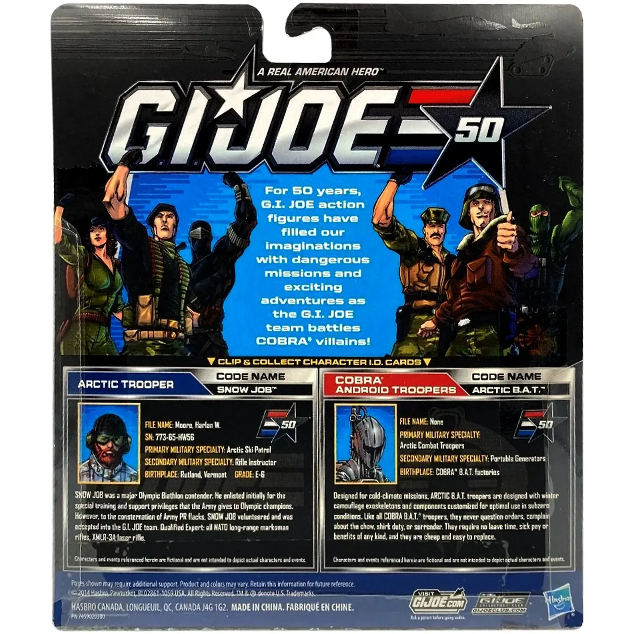 G.I. Joe: A Real American Hero - Arctic Ambush (Snow Job vs Arctic B.A.T.) 2-Pack Action Figure Set (3.75") - Hasbro - 50th Anniversary Edition - (2014) - Image 2