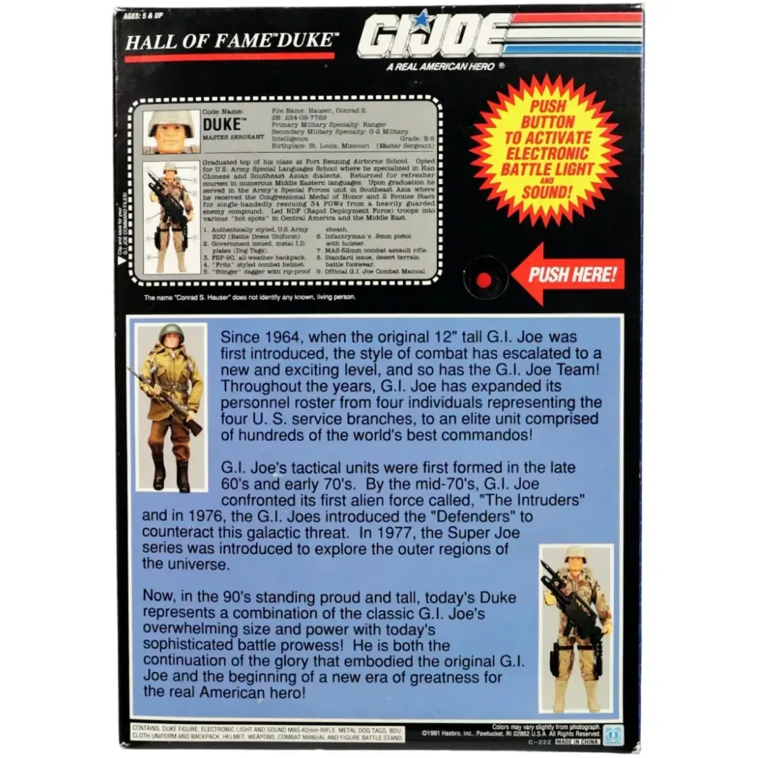 G.I. Joe: A Real American Hero - Duke Action Figure (12", Electronic Light & Sound Weapon) - Hasbro - Hall of Fame Series (1991) - Image 2