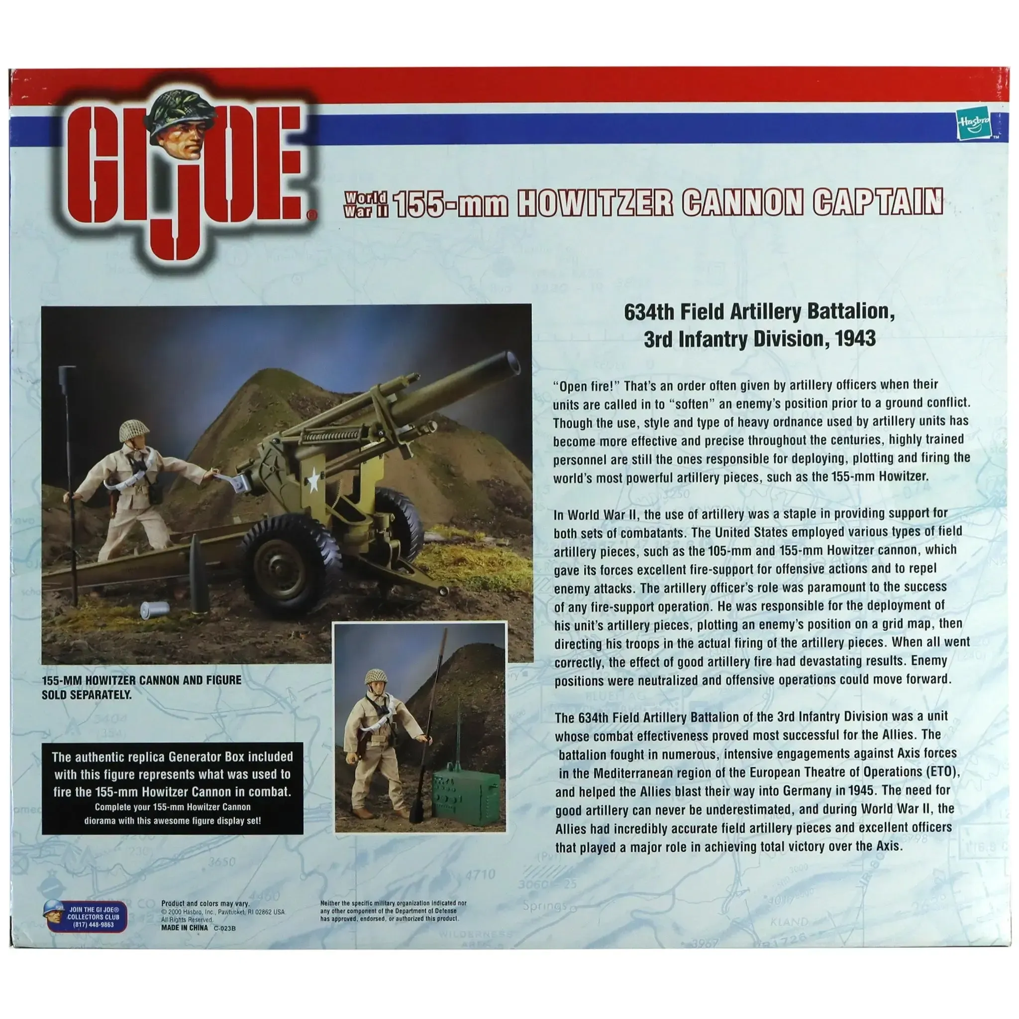 G.I. Joe: A Real American Hero - World War II 155-mm Howitzer Cannon Captain Action Figure (12") - Hasbro - (2000) - Image 2