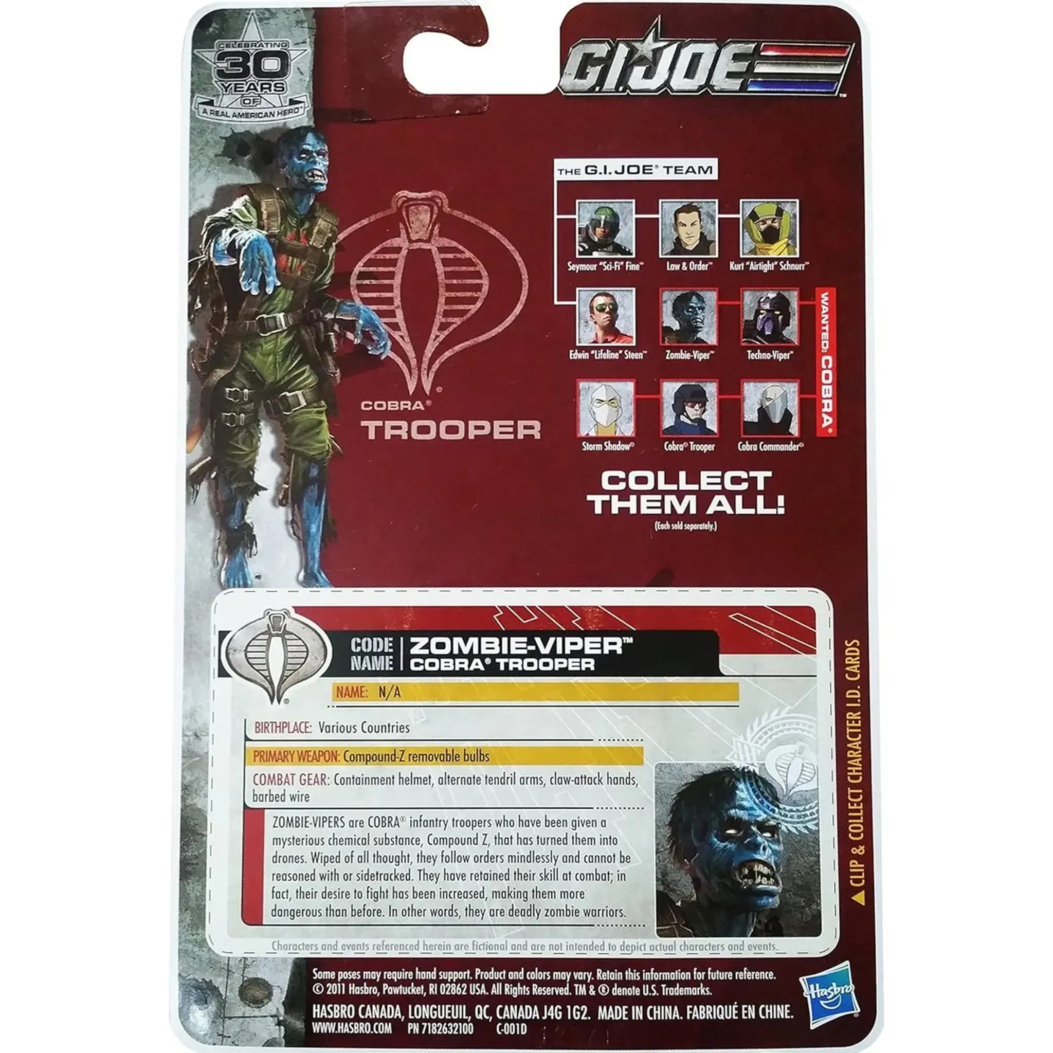 G.I. Joe: A Real American Hero - Zombie-Viper Cobra Trooper Action Figure (3.75") - Hasbro - 30 Years of A Real American Hero Series - (2011) - Image 3