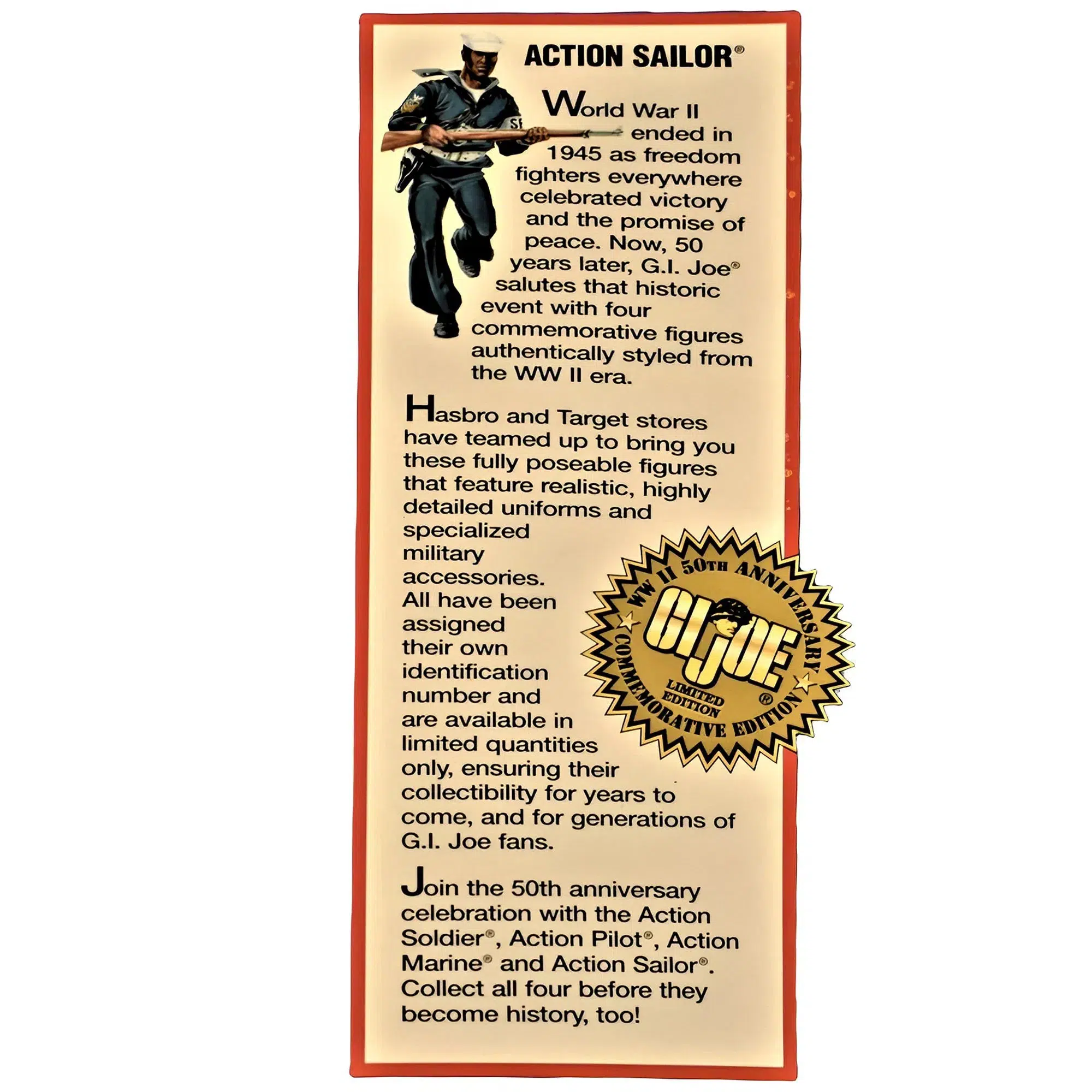 G.I. Joe - Action Sailor Action Figure - Hasbro - WWII 50th Anniversary Commemorative Edition - Image 3