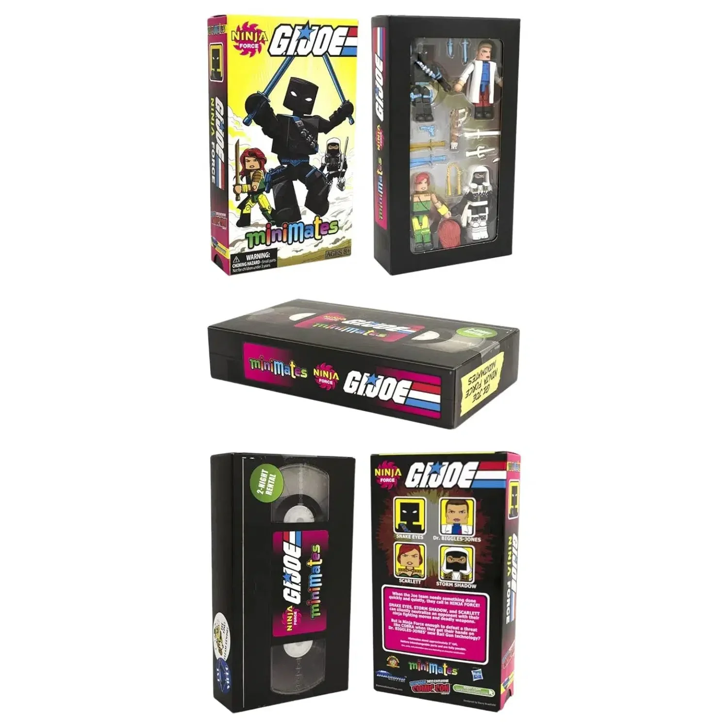 G.I. Joe [Ninja Force Minimates] - Snake Eyes, Scarlett, Storm Shadow & Dr. Biggles-Jones Action Figures Set (2") - Diamond Select Toys - NYCC 2022 Exclusive Edition - Image 5
