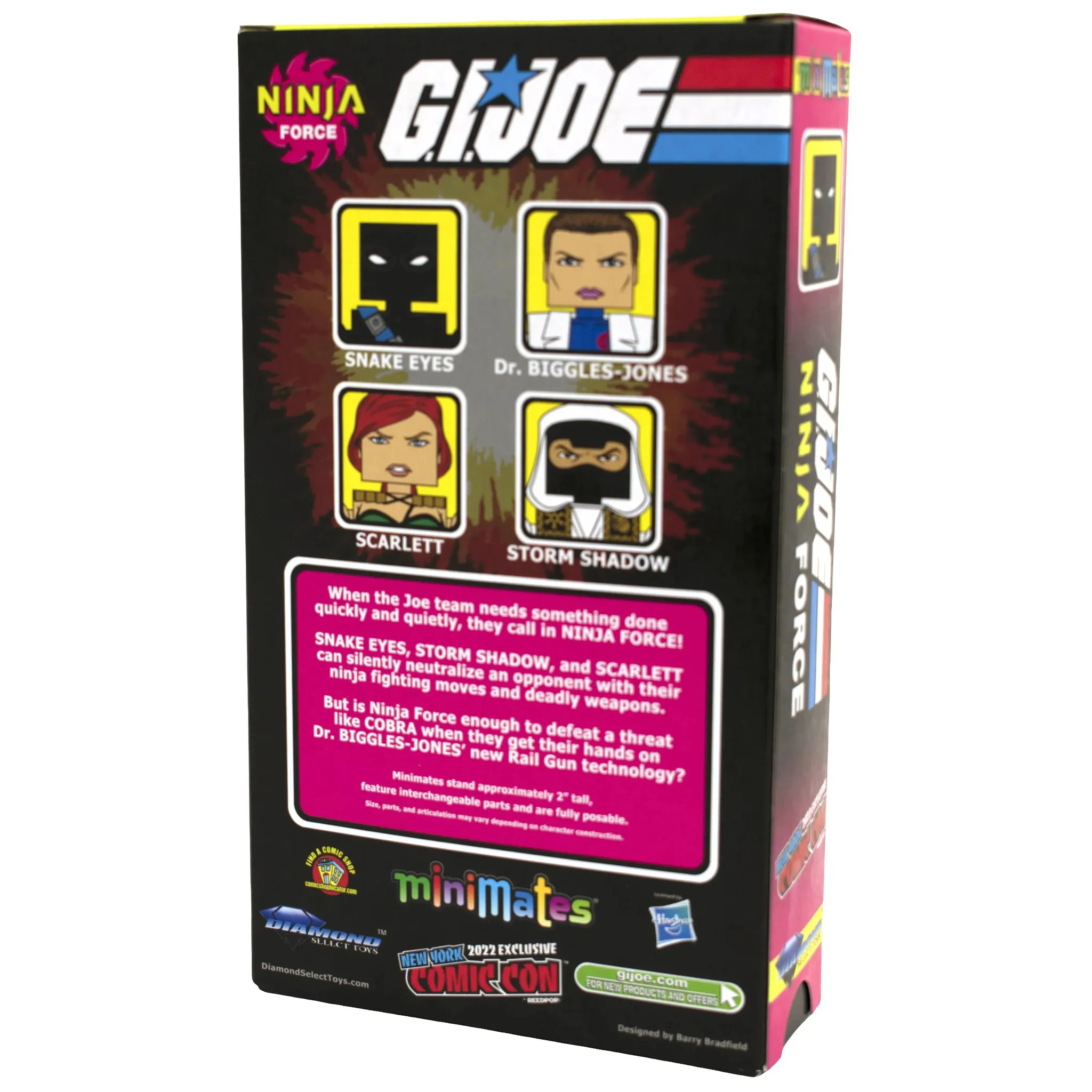G.I. Joe [Ninja Force Minimates] - Snake Eyes, Scarlett, Storm Shadow & Dr. Biggles-Jones Action Figures Set (2") - Diamond Select Toys - NYCC 2022 Exclusive Edition - Image 6