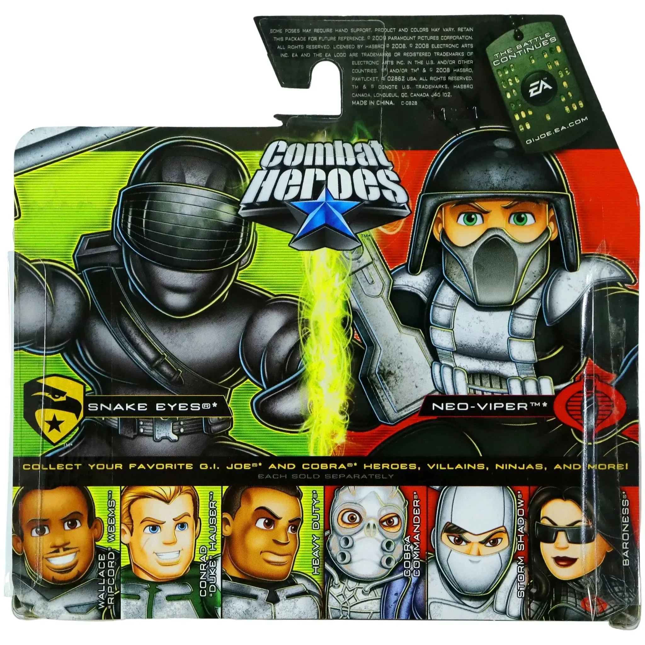 G.I. Joe: The Rise of Cobra - Combat Heroes 2-Figure Set (Snake Eyes & Neo-Viper) (2.25") - Hasbro - Combat Heroes Series - (2008) - Image 2