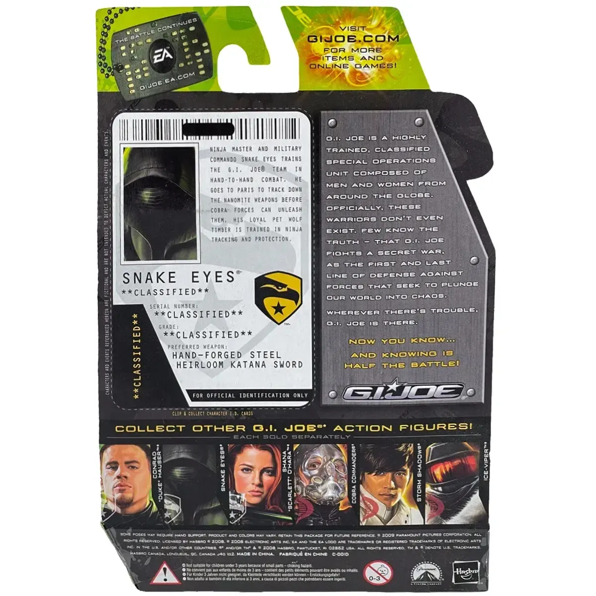G.I. Joe: The Rise of Cobra - Snake Eyes & Black Timber Action Figure (3.75") - Hasbro - Paris Pursuit Series - Image 3