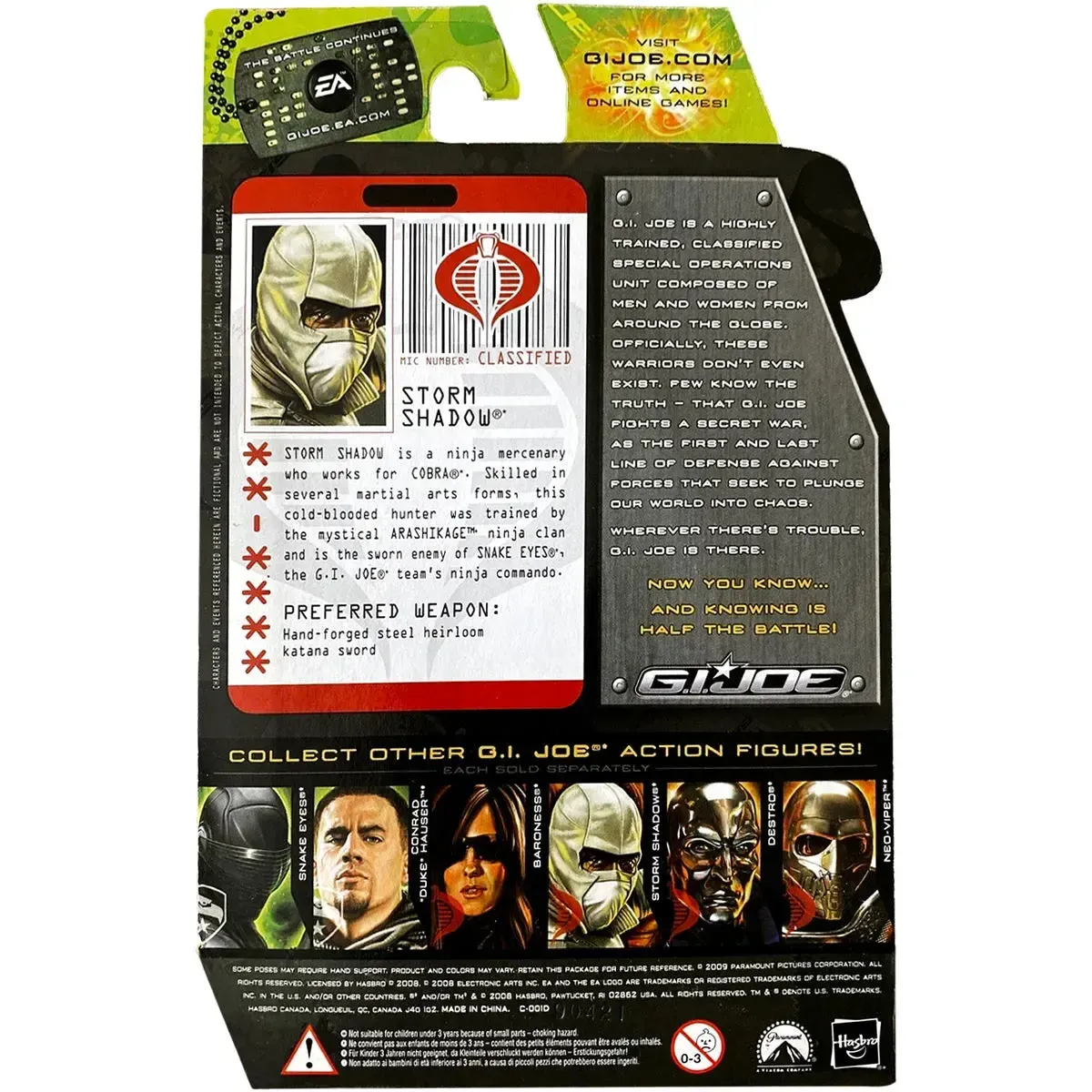 G.I. Joe: The Rise of Cobra - Storm Shadow Action Figure (3.75") - Hasbro - Ninja Mercenary Series - Image 3