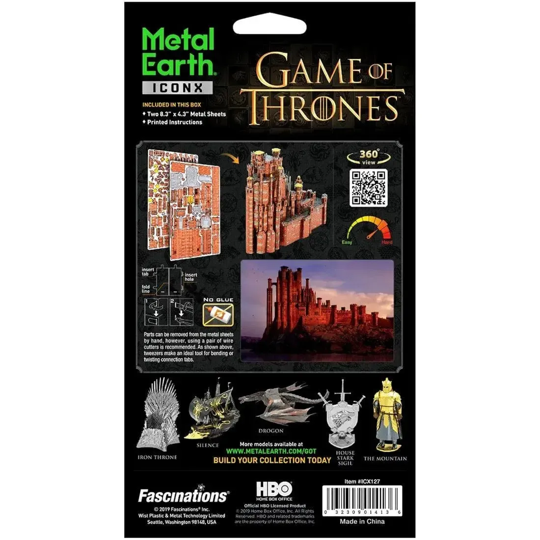 Game of Thrones - Red Keep Castle Figure Model Kit (Steel, Challenging Difficulty) - Fascinations - Metal Earth Iconx Series - Image 3