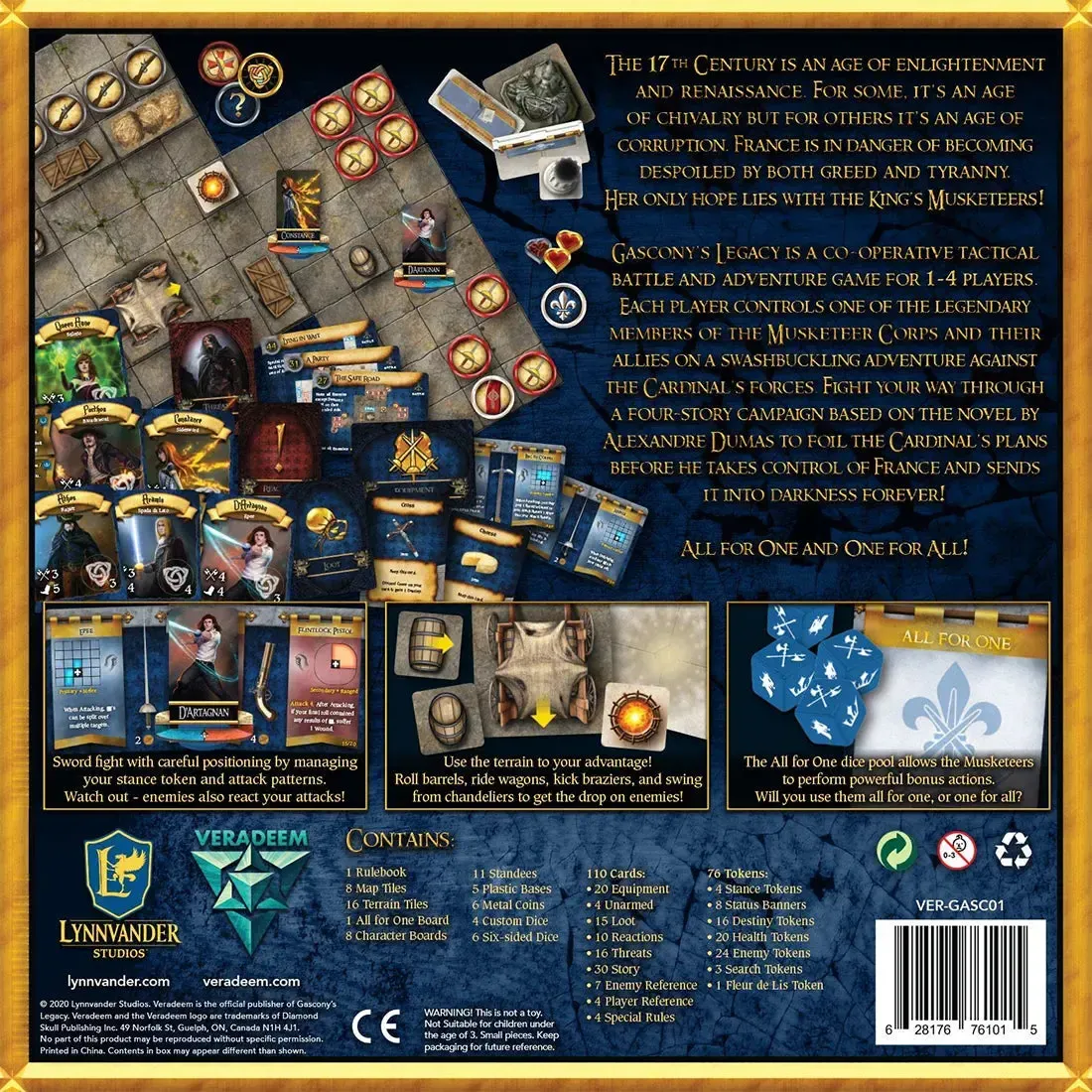 Gascony's Legacy [The Three Musketeers] - Tactical Battle & Adventure Cooperative Board Game for Family, and Adults (1-4 Players, Ages 14+) - Lynnvander Studios - Image 3