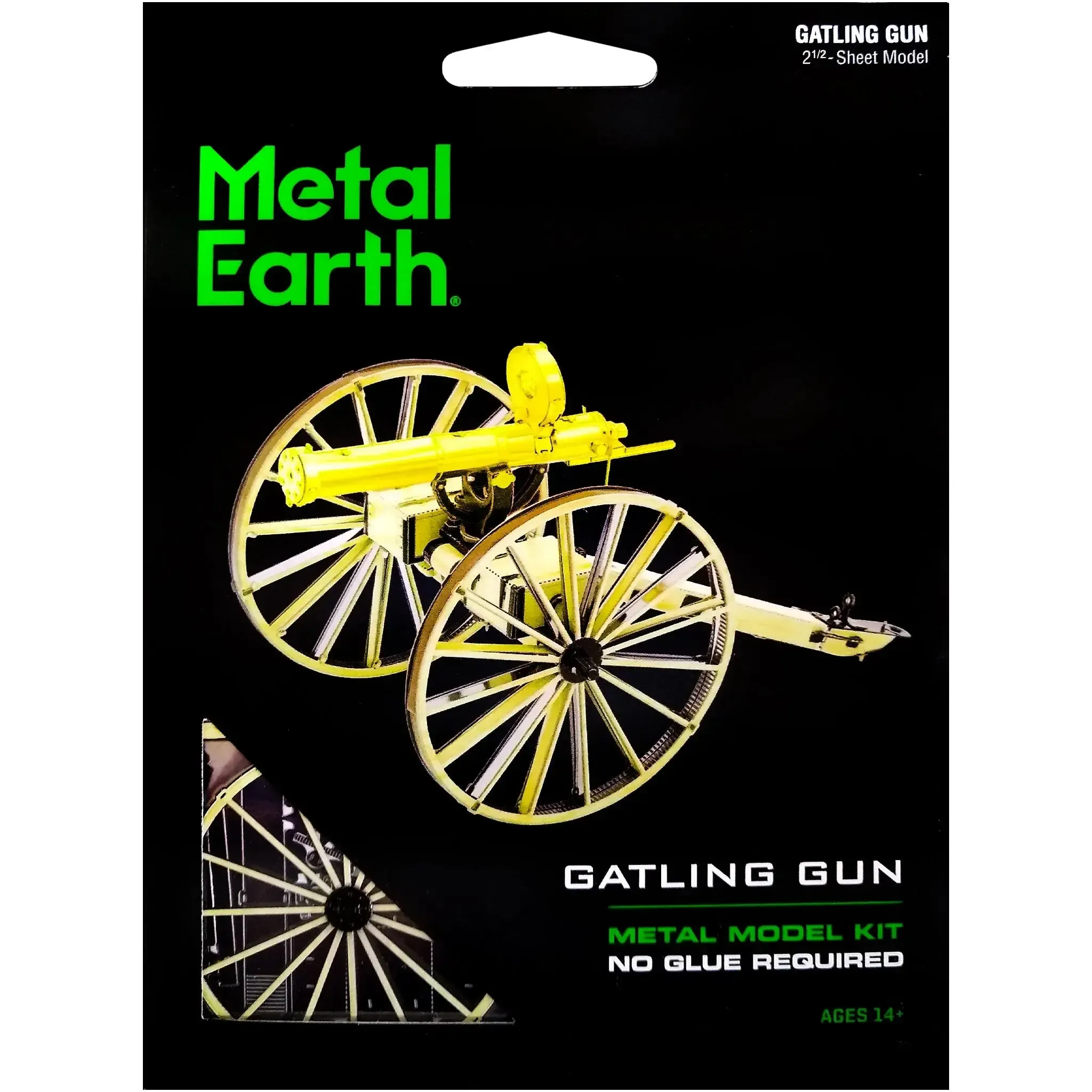 Gatling Gun Figure Model Kit (Steel, Moderate Difficulty) - Fascinations - Metal Earth Series - (2019)