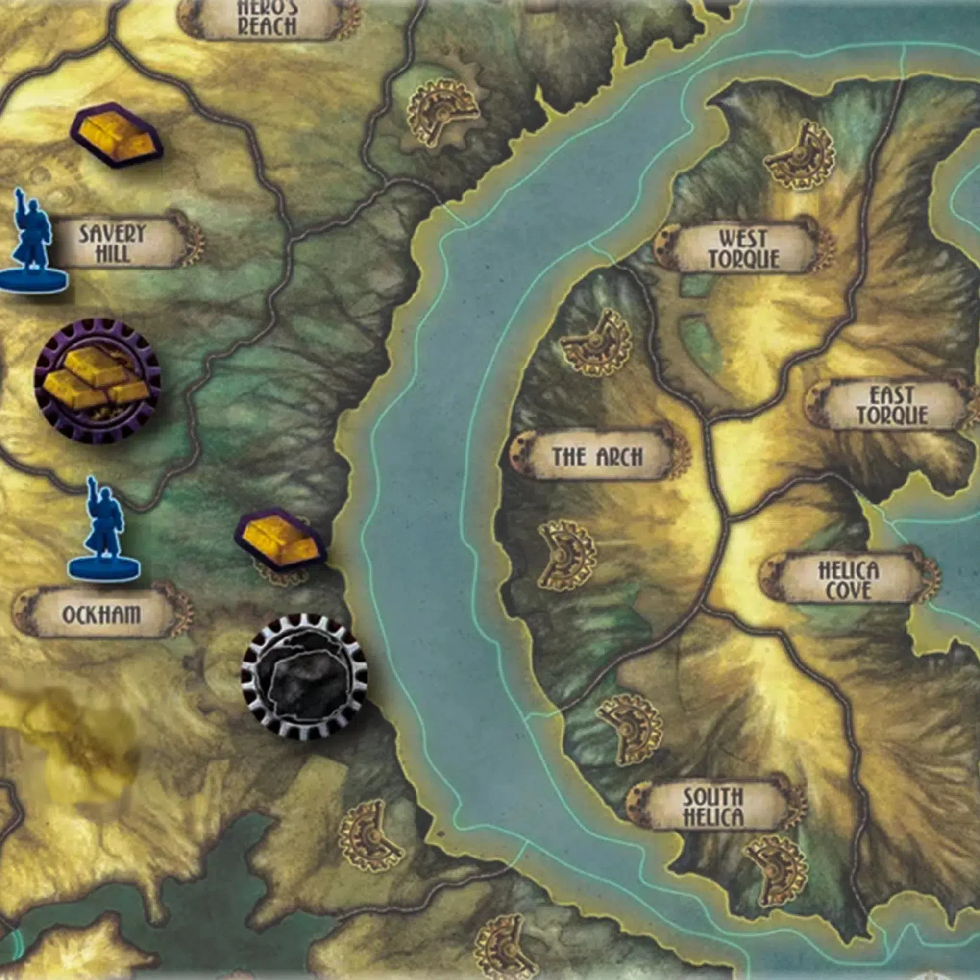 Gearworld: The Borderlands - Area Control Steampunk Board Game for Family, and Adults (2-4 Players, Ages 14+) - Fantasy Flight Games - Image 6