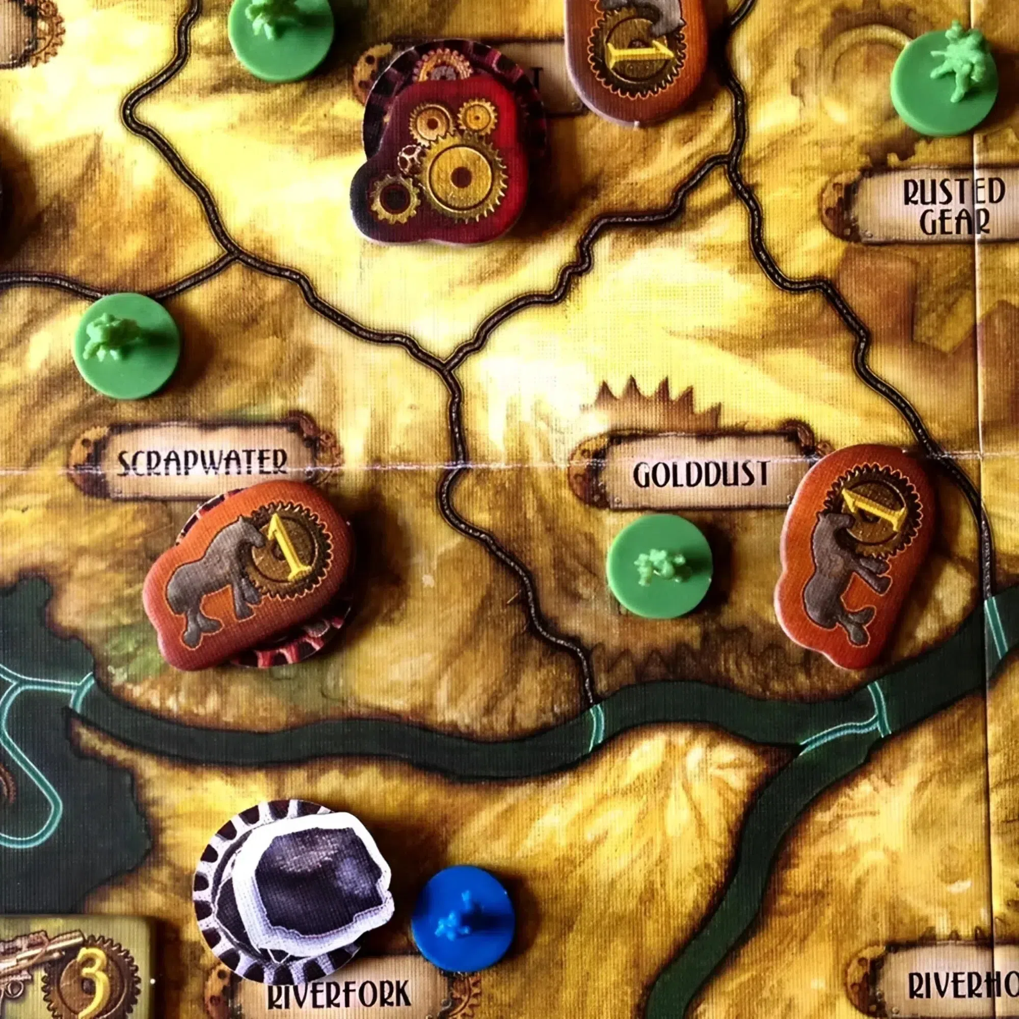 Gearworld: The Borderlands - Area Control Steampunk Board Game for Family, and Adults (2-4 Players, Ages 14+) - Fantasy Flight Games - Image 7