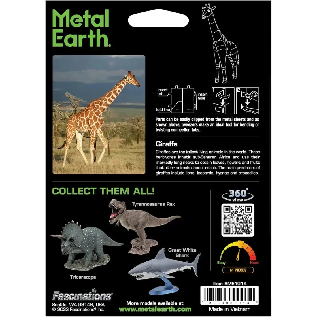 Giraffe Figure Model Kit (Steel, Moderate Difficulty) - Fascinations - Metal Earth Series - Image 3