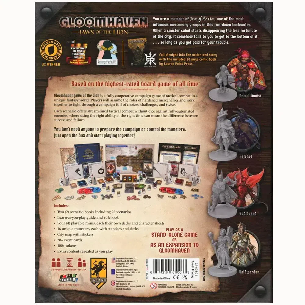 Gloomhaven: Jaws of the Lion - Dungeon-Crawl Fantasy Board Game for Family, and Adults (1-4 Players, Ages 14+) - Cephalofair Games - Image 3