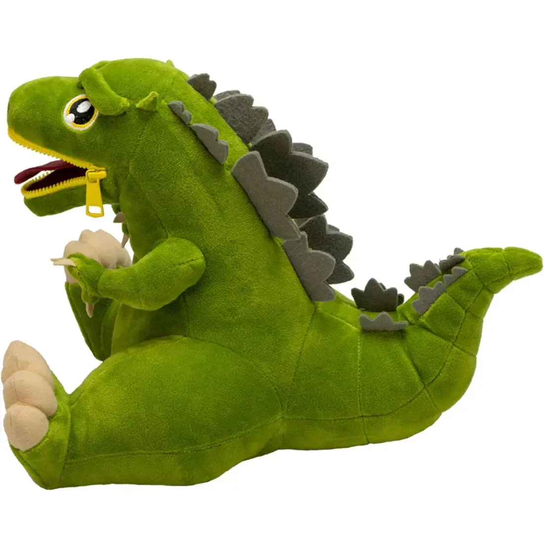 Godzilla - Sitting Bright Green Godzilla Plush with Zipper Mouth (8.5") - Quantum Mechanix - Zipper Mouth Series, PREVIEWS Exclusive Edition - Image 3