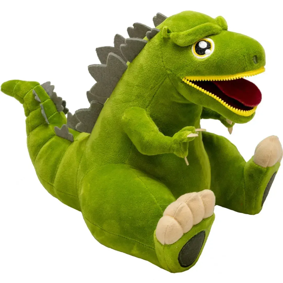 Godzilla - Sitting Bright Green Godzilla Plush with Zipper Mouth (8.5") - Quantum Mechanix - Zipper Mouth Series, PREVIEWS Exclusive Edition - Image 4