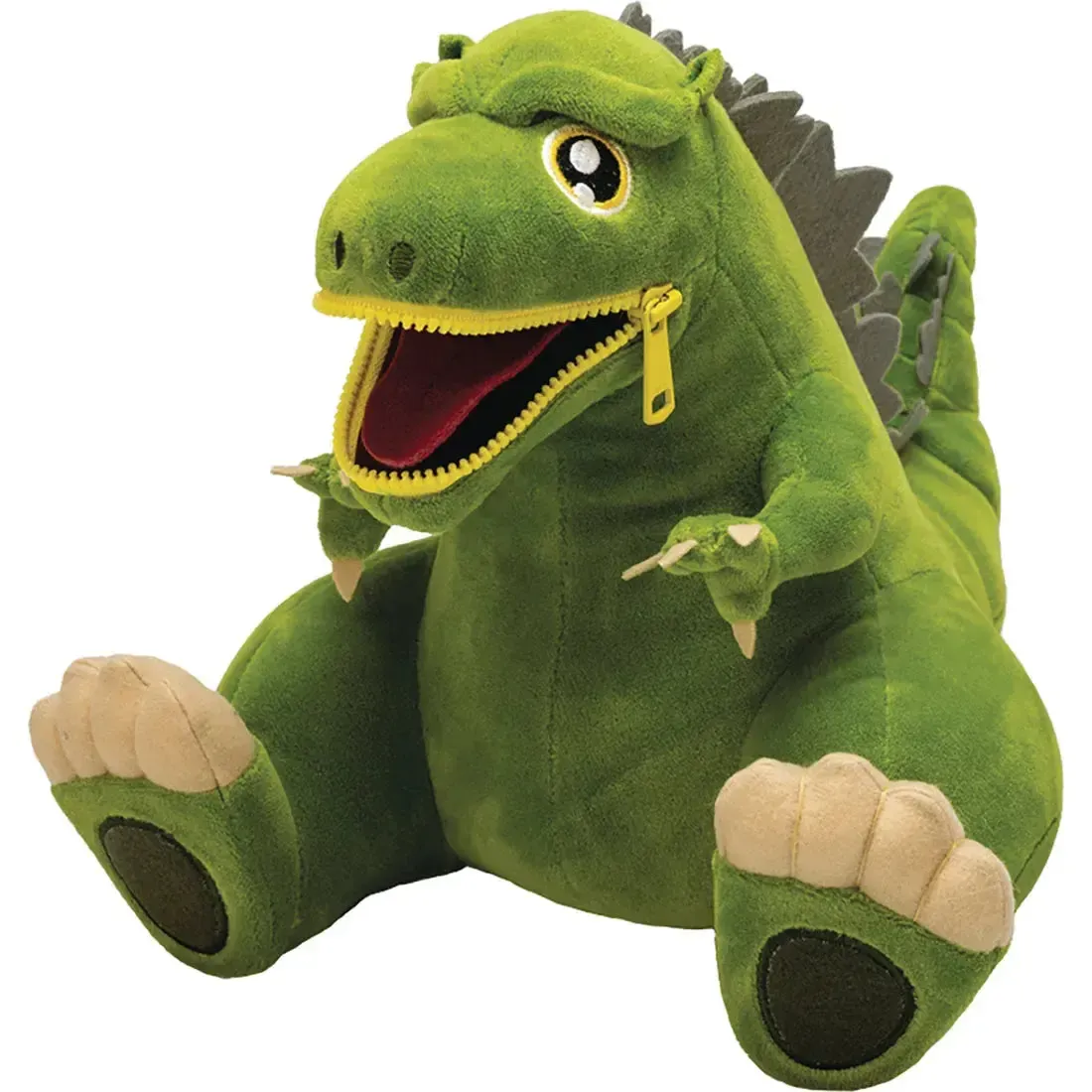 Godzilla - Sitting Bright Green Godzilla Plush with Zipper Mouth (8.5") - Quantum Mechanix - Zipper Mouth Series, PREVIEWS Exclusive Edition - Image 5