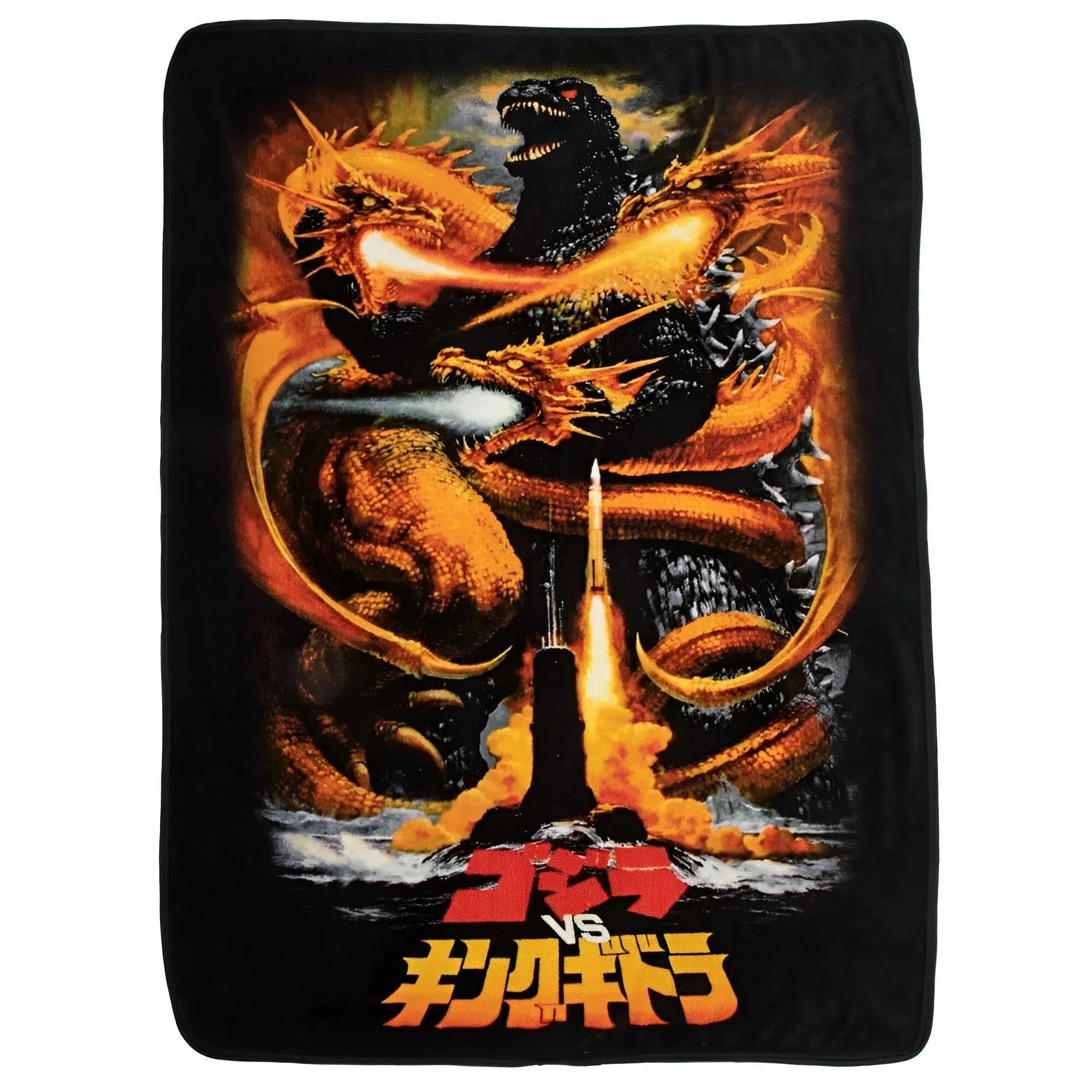 Godzilla vs. King Ghidorah - Movie Poster Plush Throw Blanket (46"x60") - Bioworld