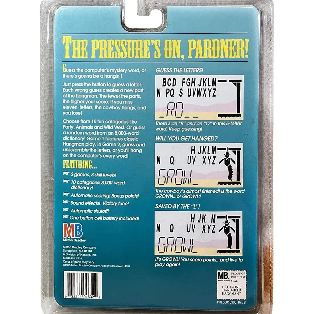Hangman - Puzzle Word Electronic Handheld Game for Family, Adults, and Children (1 Player, Ages 8+) - Hasbro [Milton Bradley] - Image 3