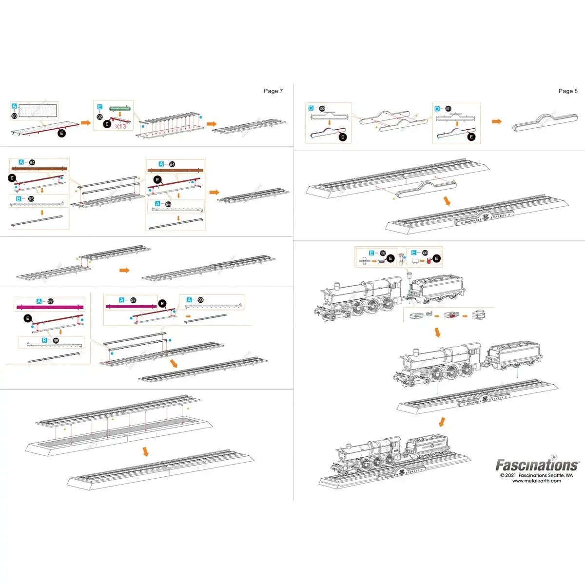 Harry Potter - Hogwarts Express with Track Figure Model Kit (Steel, Challenging Difficulty) - Fascinations - Metal Earth Premium Series - Image 12