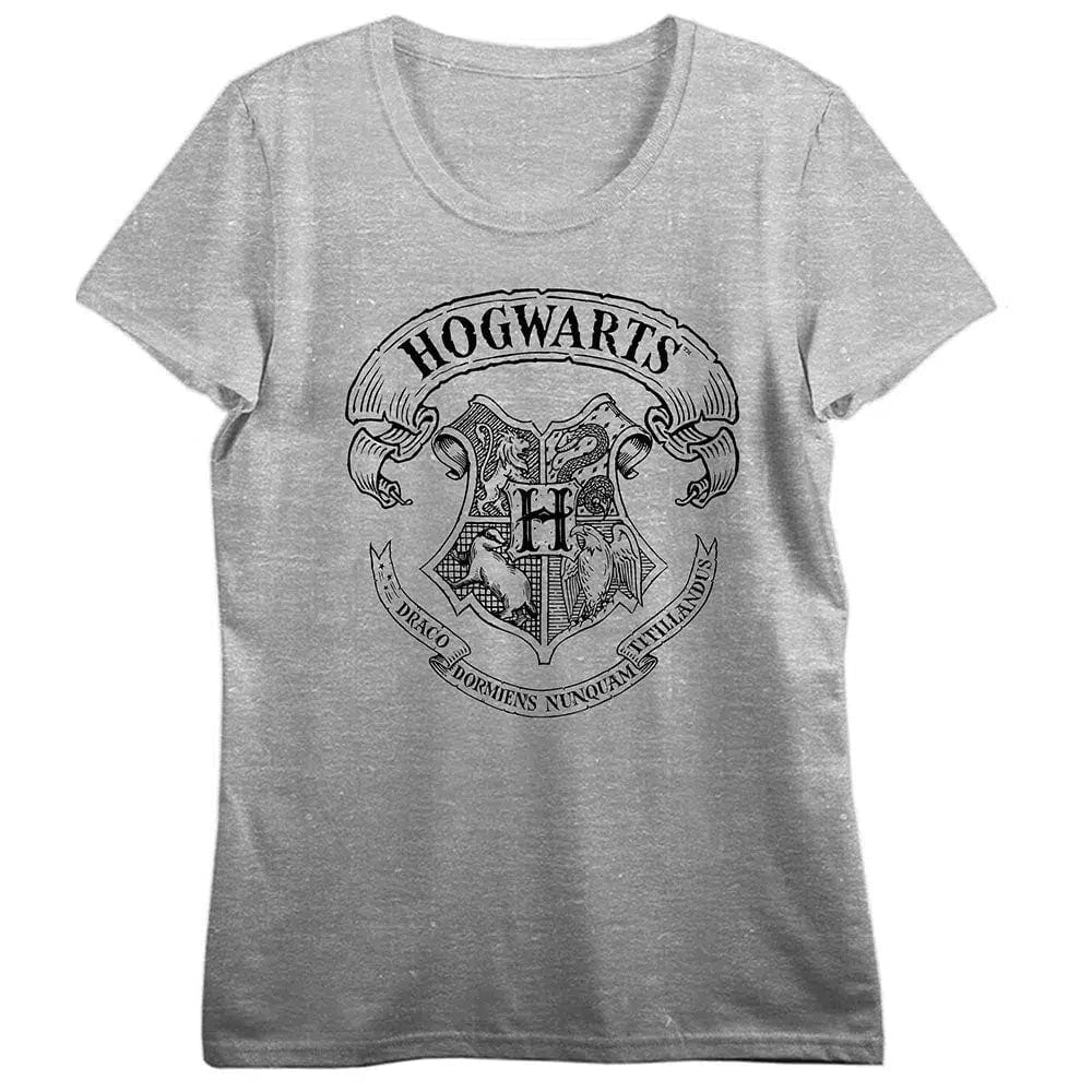 Harry Potter - Hogwarts Woman's T-Shirt (Gray) - Bioworld - Image 2
