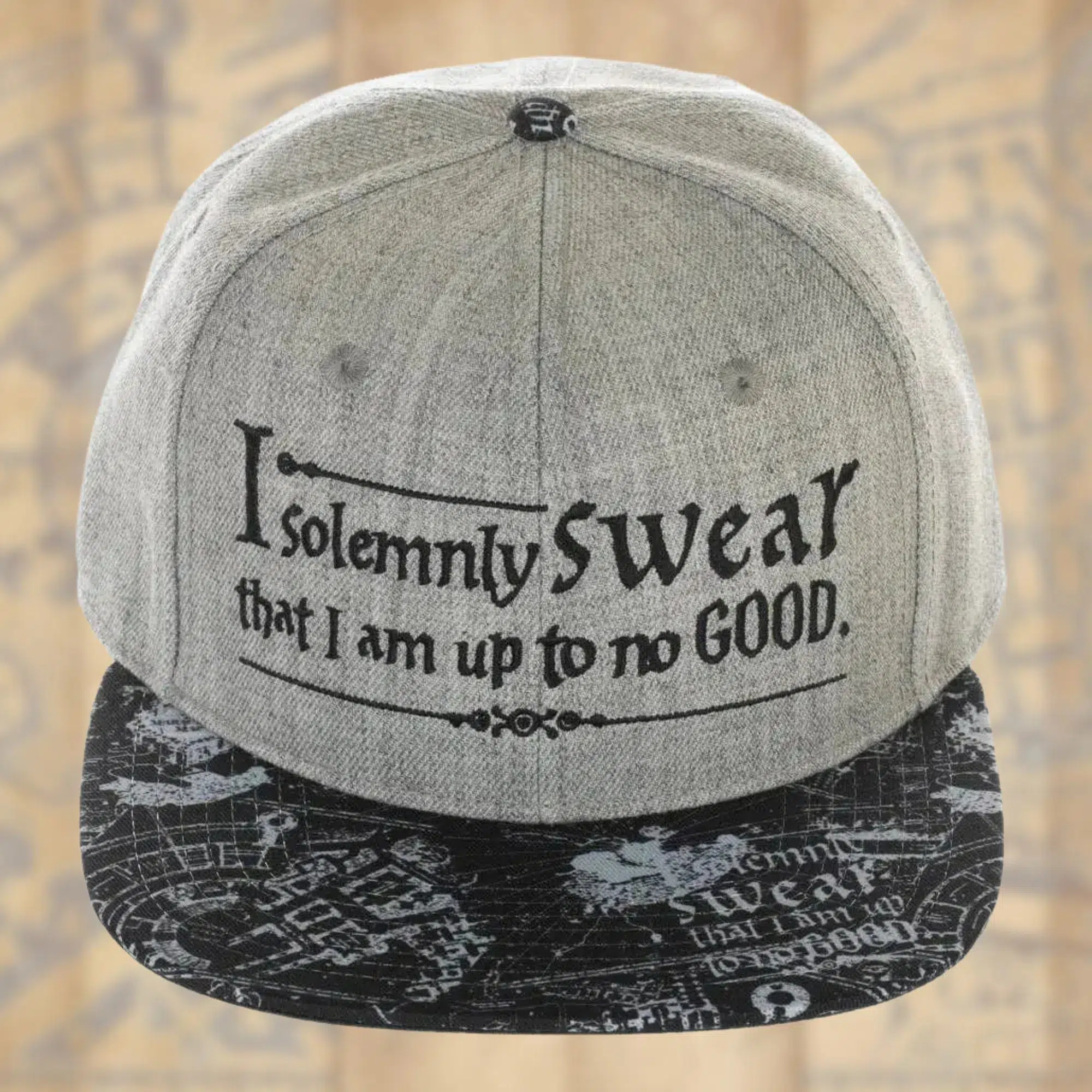 Harry Potter - "I Solemnly Swear I Am Up to No Good" Snapback Hat (Gray, Flat Bill) - Bioworld - Image 6