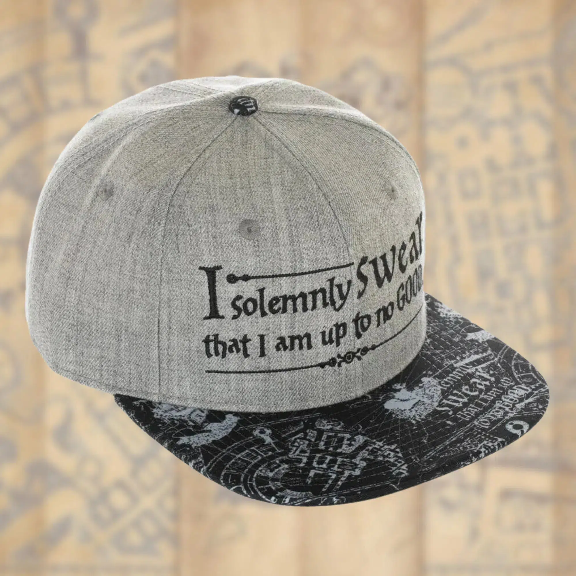 Harry Potter - "I Solemnly Swear I Am Up to No Good" Snapback Hat (Gray, Flat Bill) - Bioworld - Image 8