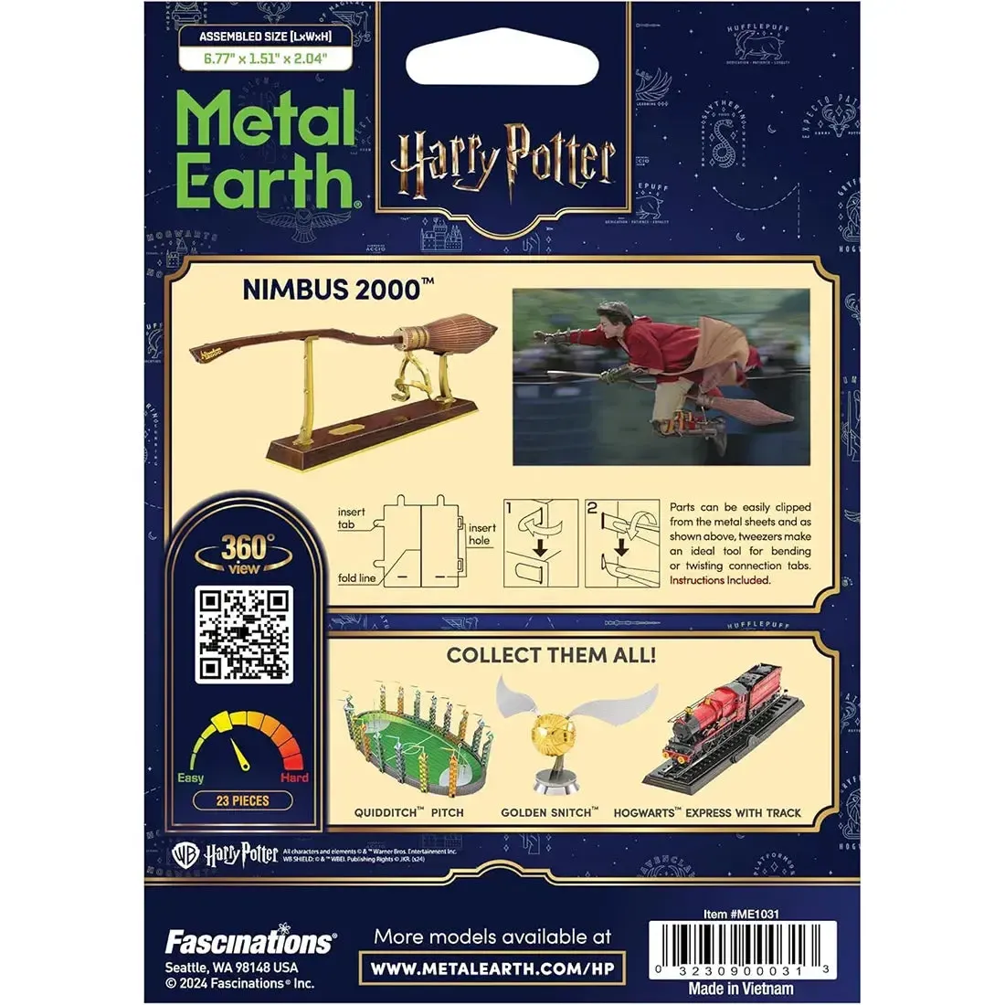 Harry Potter - Nimbus 2000 Figure Model Kit (Steel, Moderate Difficulty) - Fascinations - Metal Earth Series - Image 3