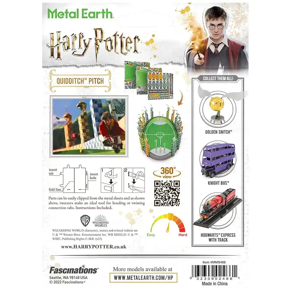 Harry Potter - Quidditch Pitch Model Kit (Steel, Moderate Difficulty) - Fascinations - Metal Earth Series - Image 3