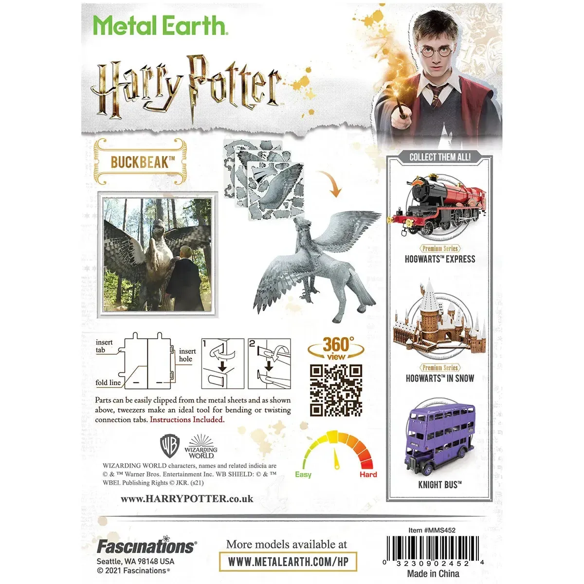 Harry Potter - Unpainted Buckbeak Figure Model Kit (Steel, Moderate Difficulty) - Fascinations - Metal Earth Series - Image 3