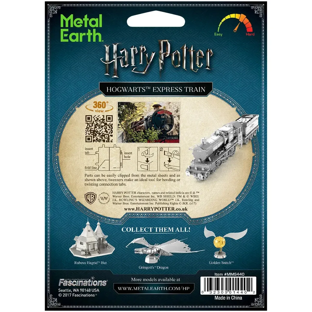 Harry Potter - Unpainted Hogwarts Express Train Figure Model Kit (Steel, Challenging Difficulty) - Fascinations - Metal Earth Series - Image 3