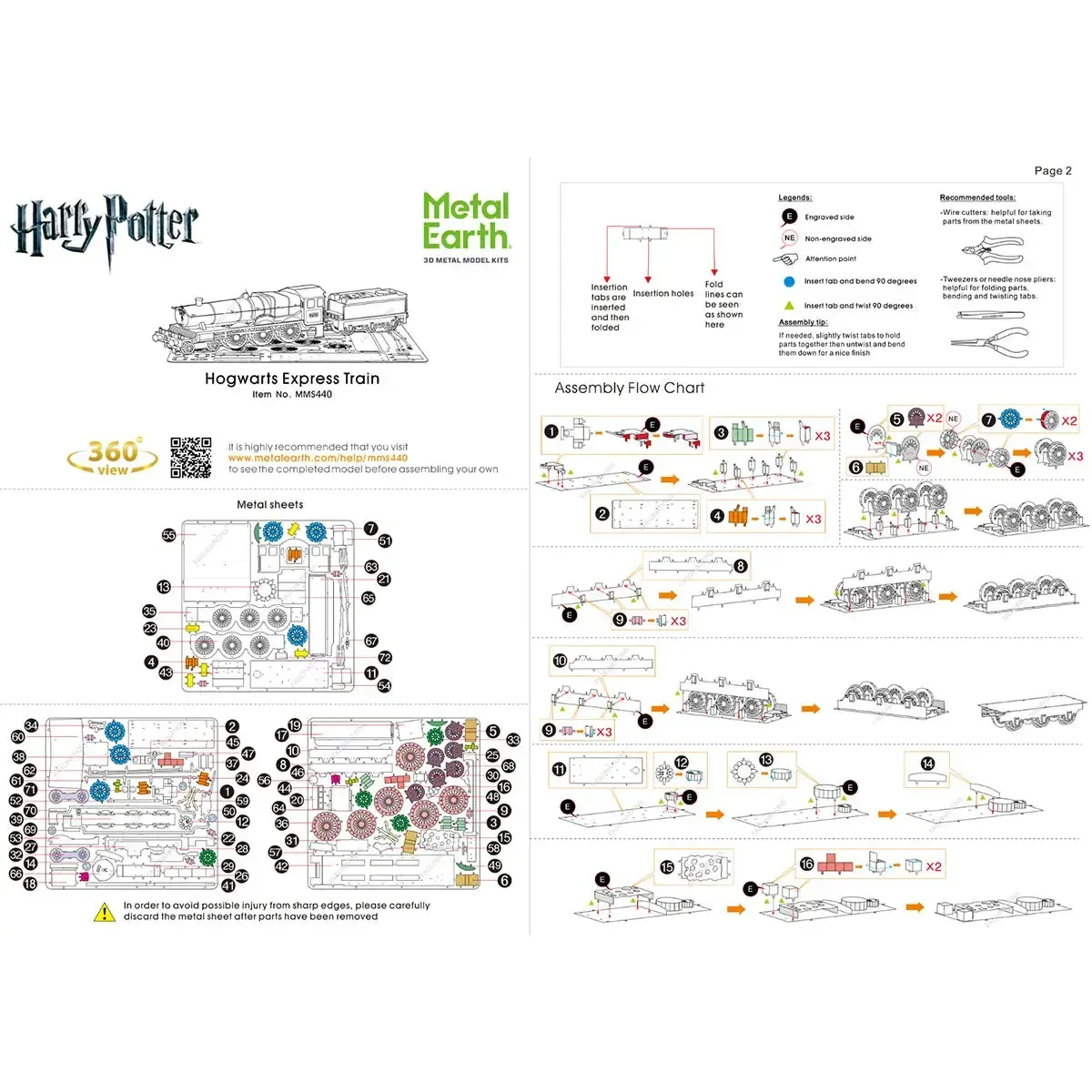 Harry Potter - Unpainted Hogwarts Express Train Figure Model Kit (Steel, Challenging Difficulty) - Fascinations - Metal Earth Series - Image 9