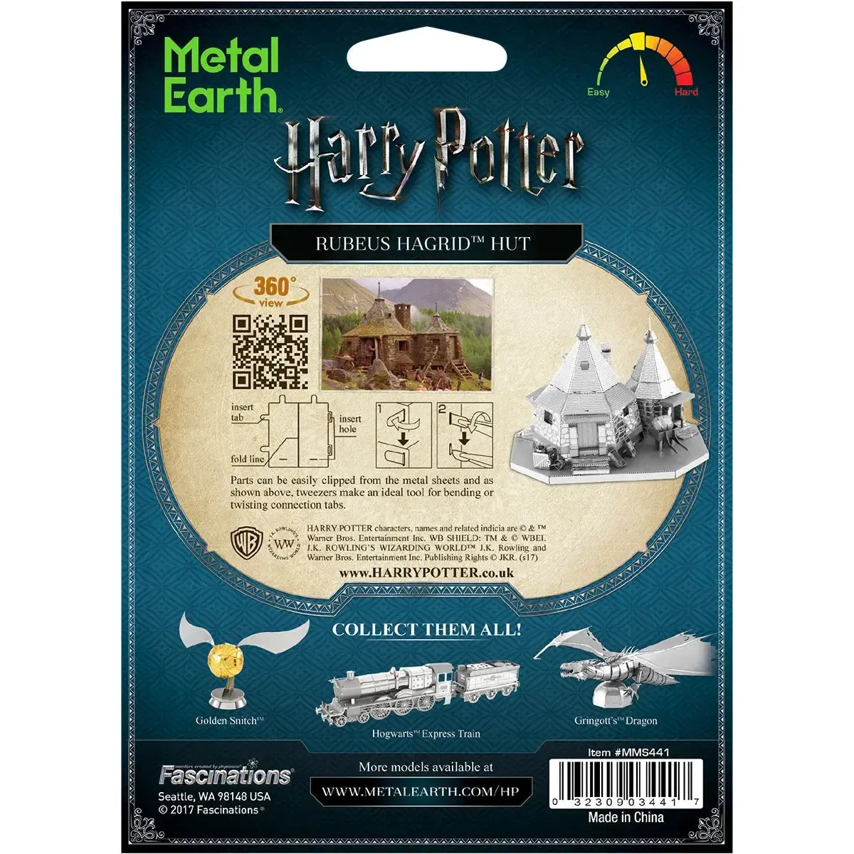 Harry Potter - Unpainted Rubeus Hagrid Hut Figure Model Kit (Steel, Moderate Difficulty) - Fascinations - Metal Earth Series - Image 3