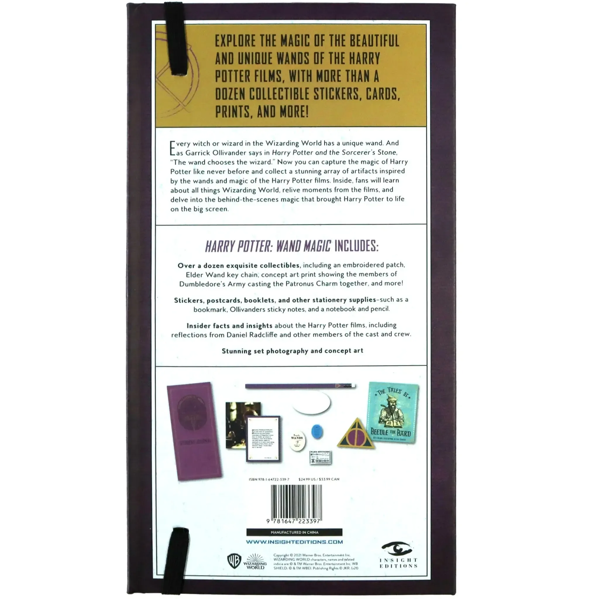 Harry Potter: Wand Magic: Artifacts from the Wizarding World Hardcover Book & Collectibles Set (Bookmark, Patch, Pencil, Stickers) - Insight Editions - (2021) - Image 3