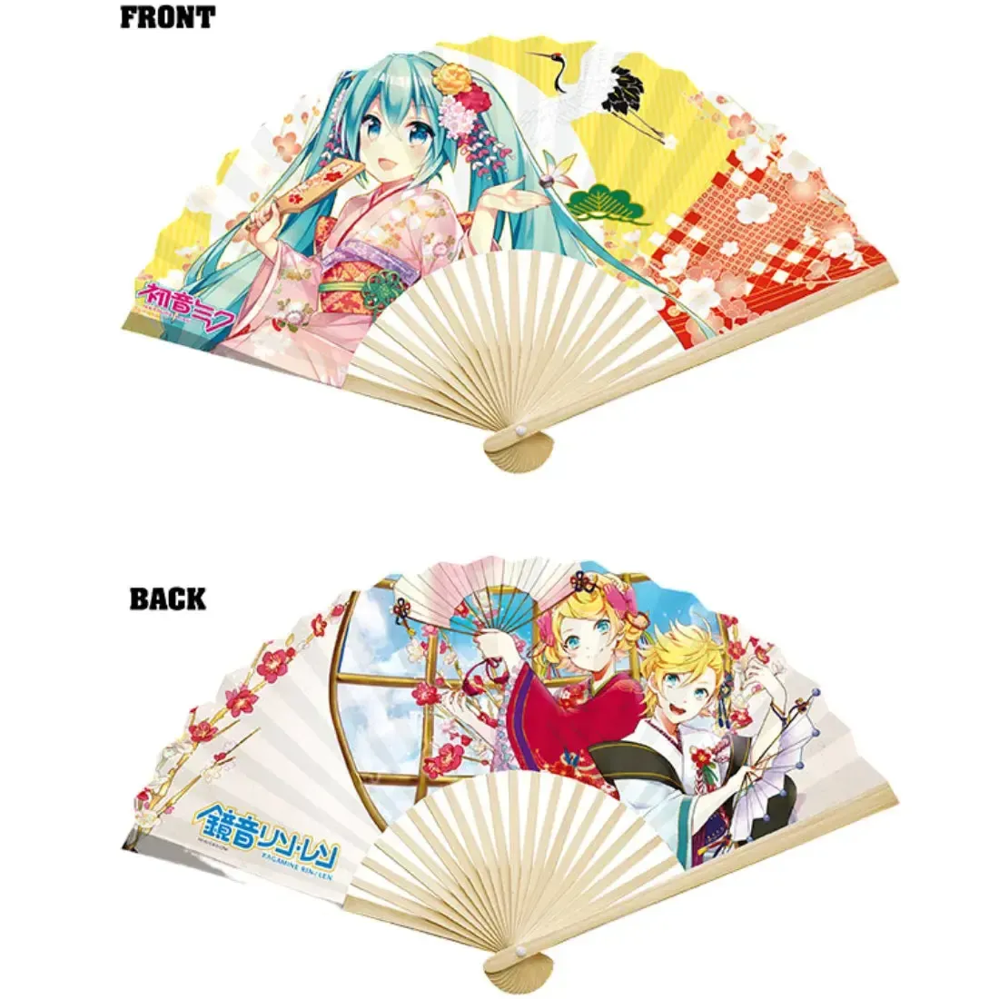 Hatsune Miku - Rin, Len & Miku Wearing Kimonos Hand Fan - ABYstyle - Image 2