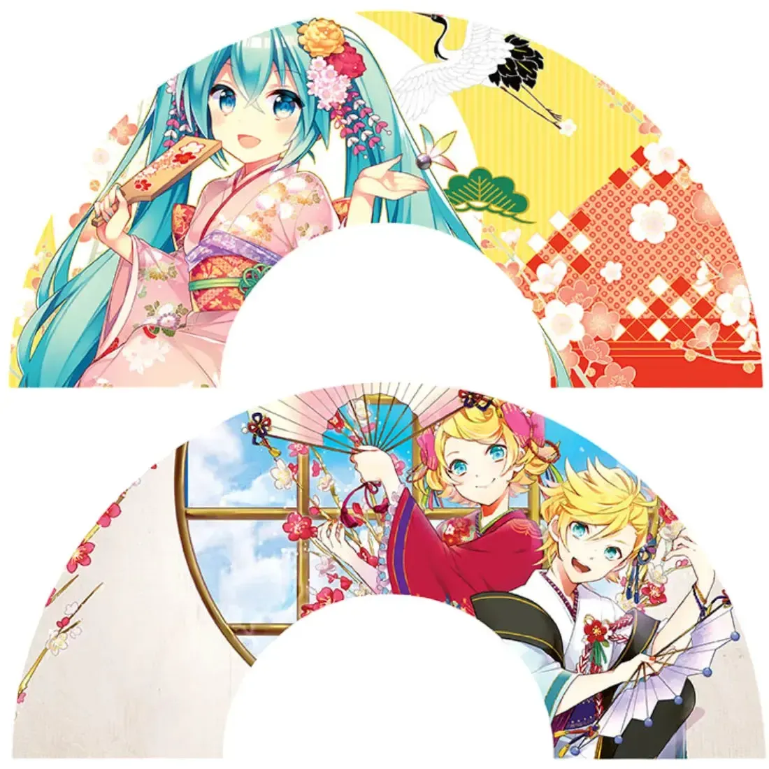 Hatsune Miku - Rin, Len & Miku Wearing Kimonos Hand Fan - ABYstyle - Image 3