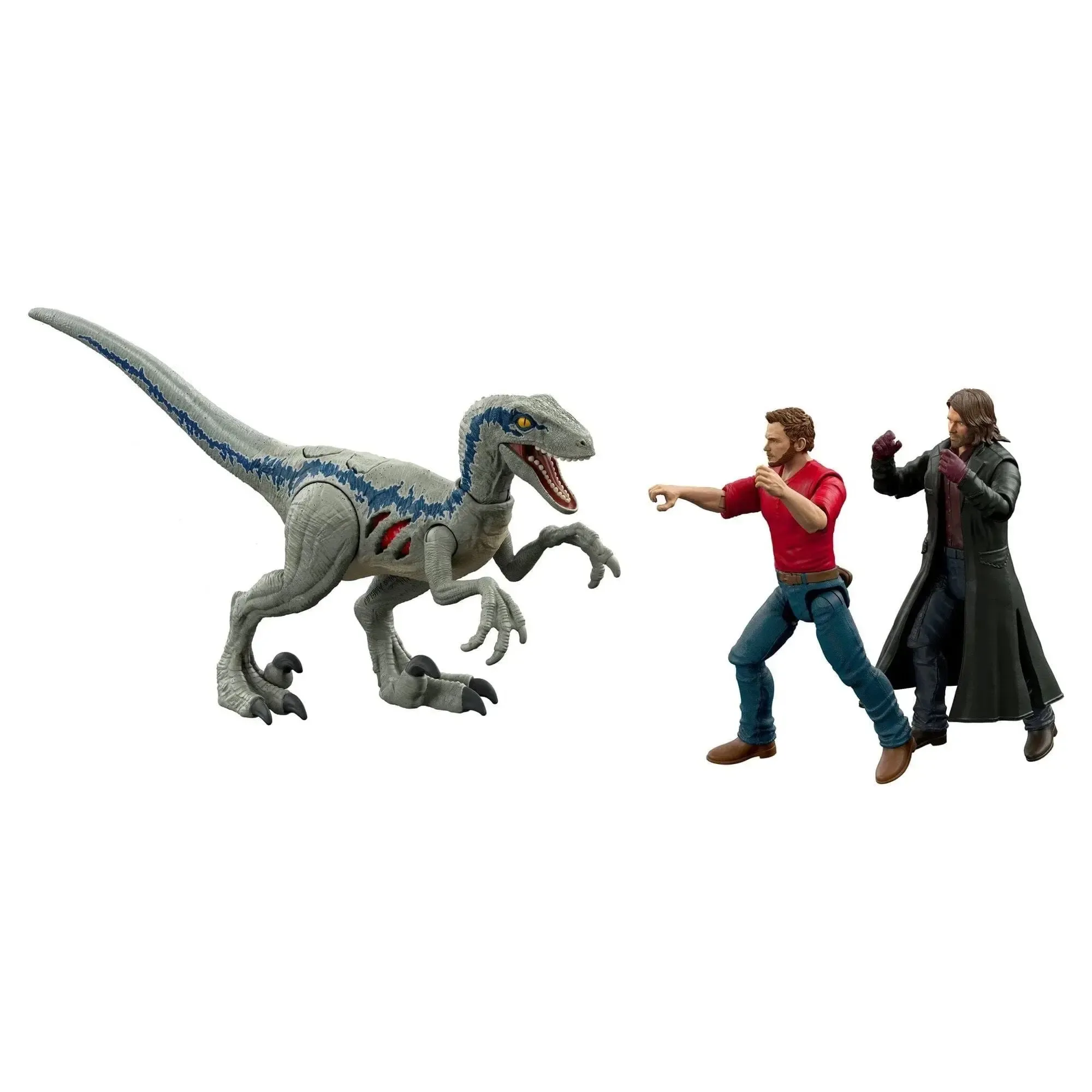Jurassic World Dominion - Owen & Velociraptor 'Blue' Pursuit Action Figure Pack - Mattel - Extreme Damage Series - Image 2