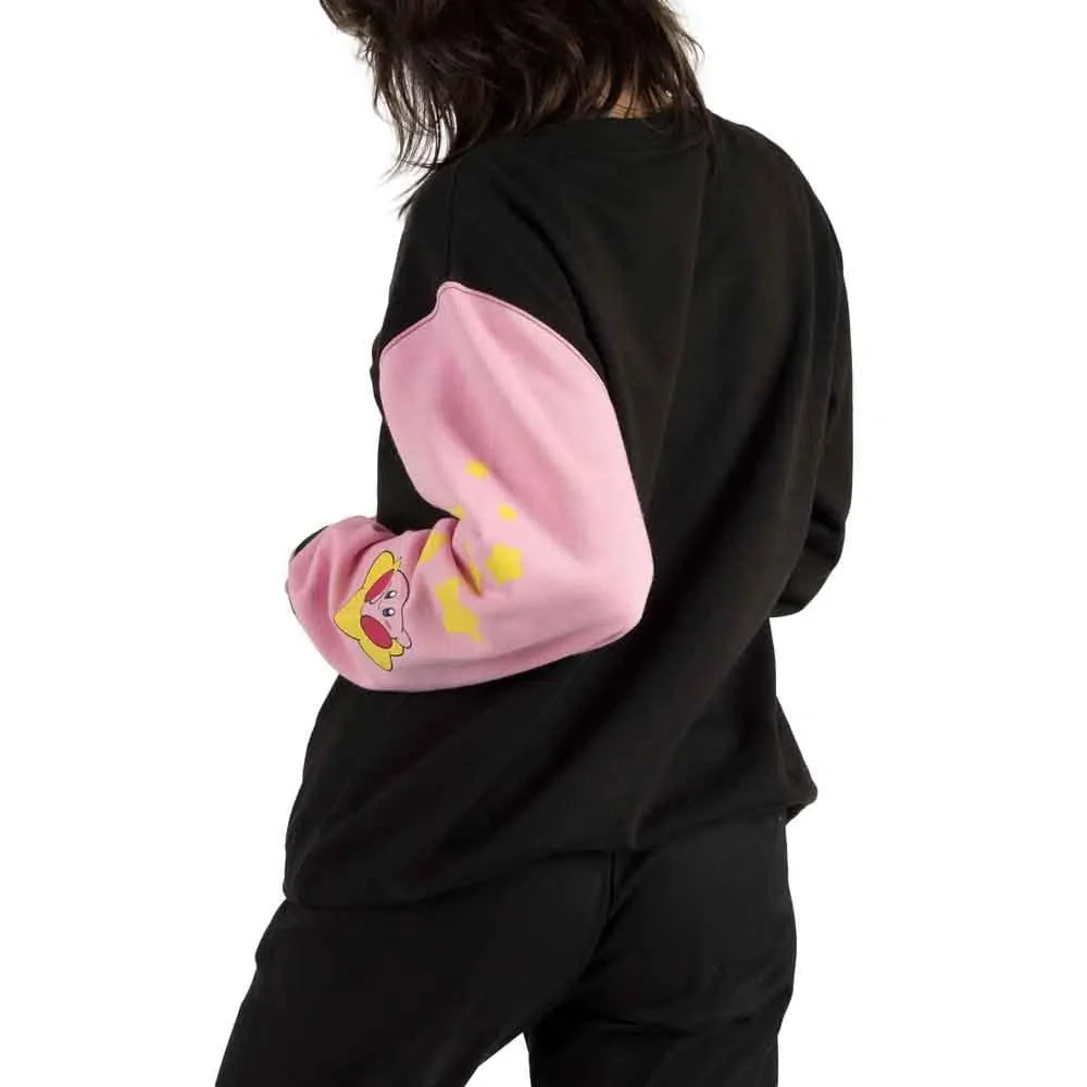 Kirby - Contrast Sleeve Juniors Oversized Sweatshirt - Bioworld - Image 2