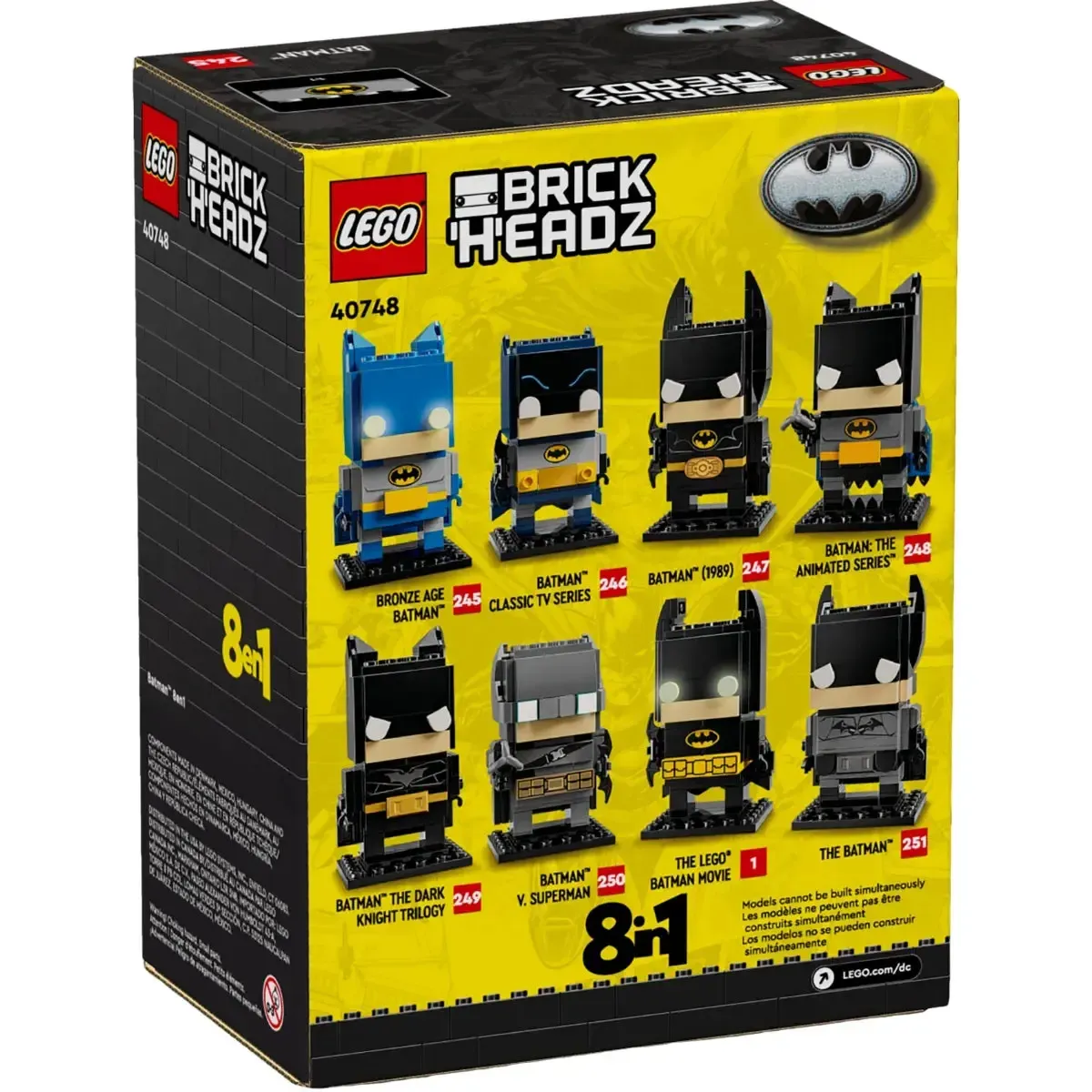 LEGO [BrickHeadz] - Batman 8 in 1 Building Set - DC Comics Super Heroes Series (40748) - Image 3