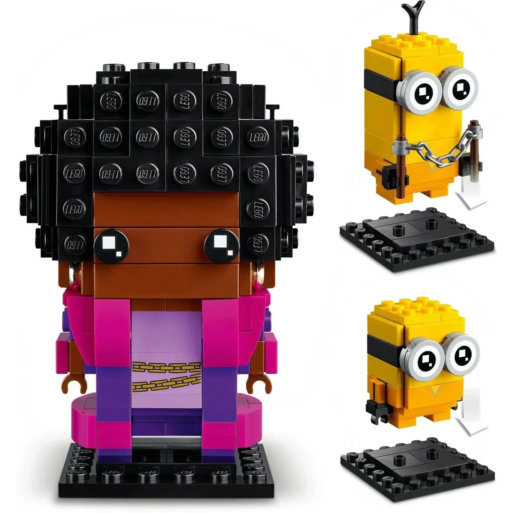 LEGO [BrickHeadz] - Belle Bottom, Kevin and Bob Building Set - Minions: The Rise of Gru Series (40421) - Image 2