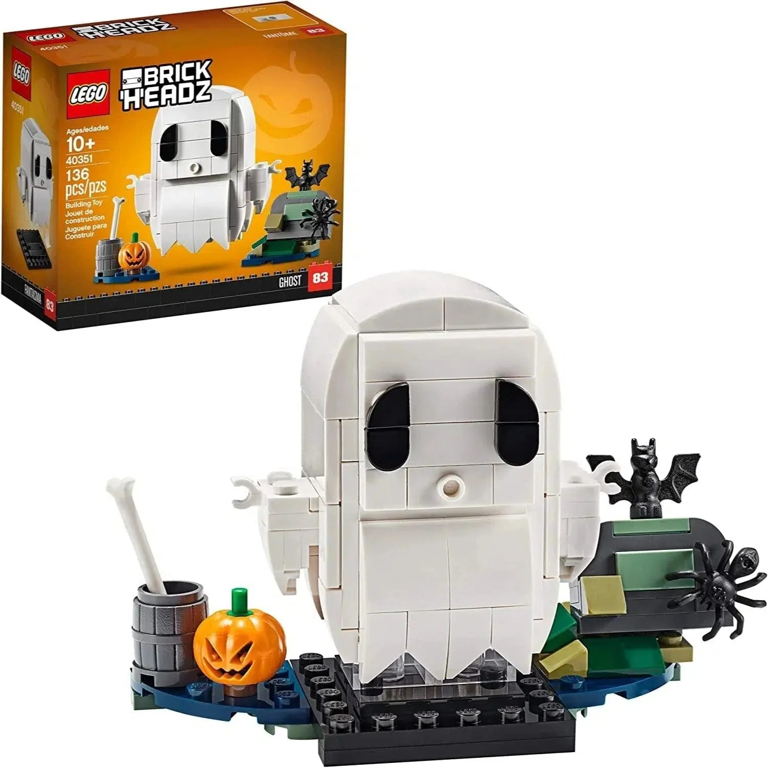 LEGO [BrickHeadz] - Halloween Ghost Building Set - Seasonal Series (40351) - Image 2