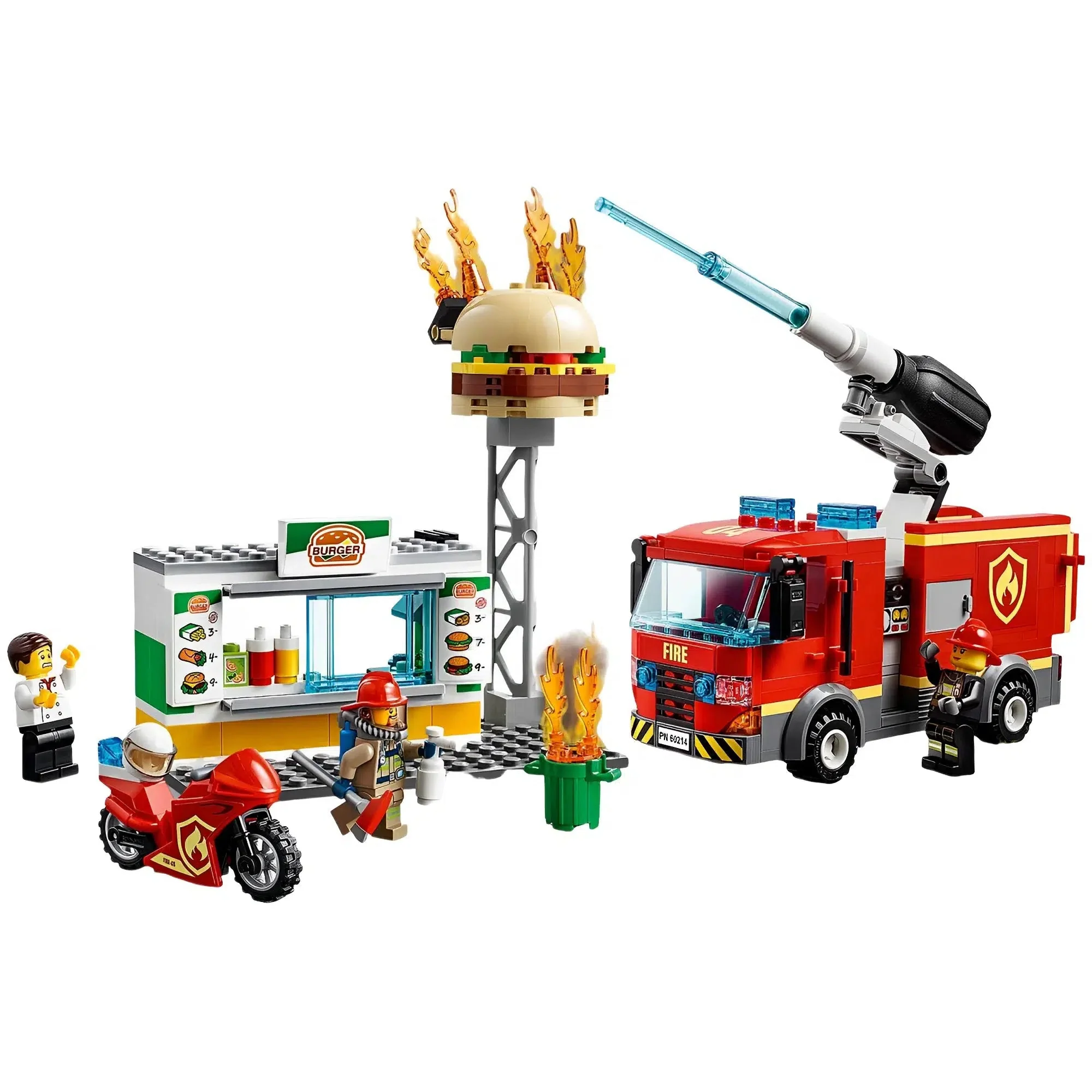 LEGO [City] - Burger Bar Fire Rescue Building Set - Fire Series (60214) - Image 3