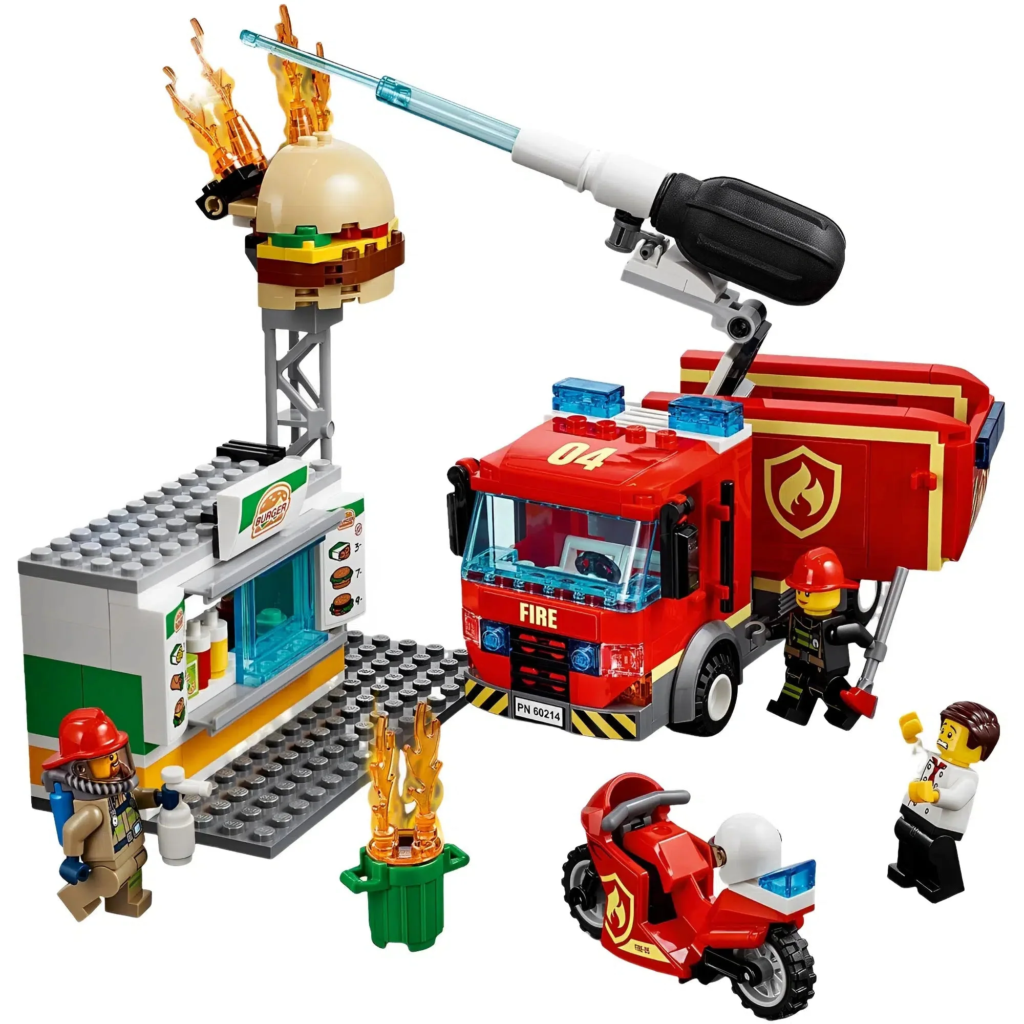 LEGO [City] - Burger Bar Fire Rescue Building Set - Fire Series (60214) - Image 4