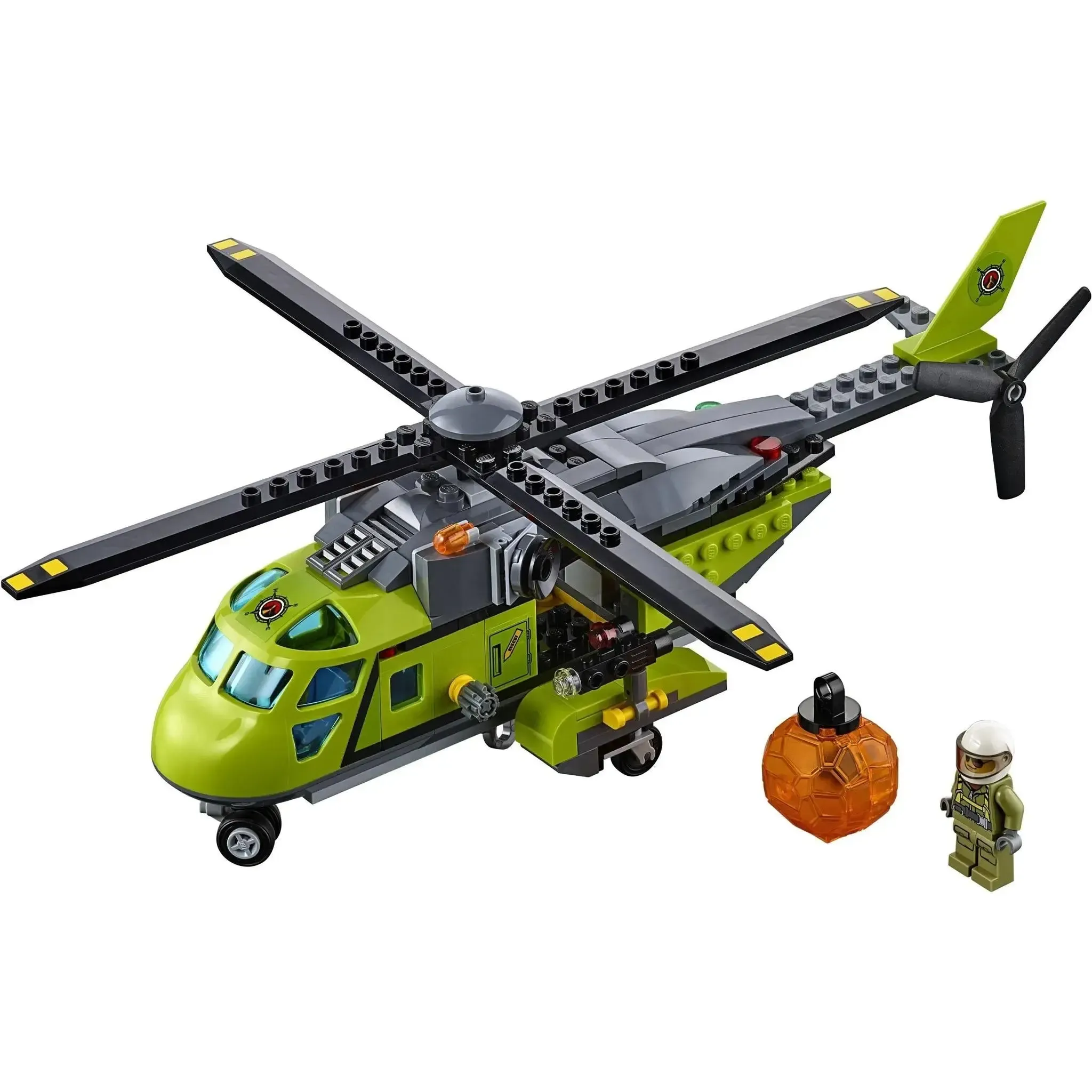 LEGO [City] - Volcano Supply Helicopter Building Set - Volcano Explorers Series (60123) - Image 3