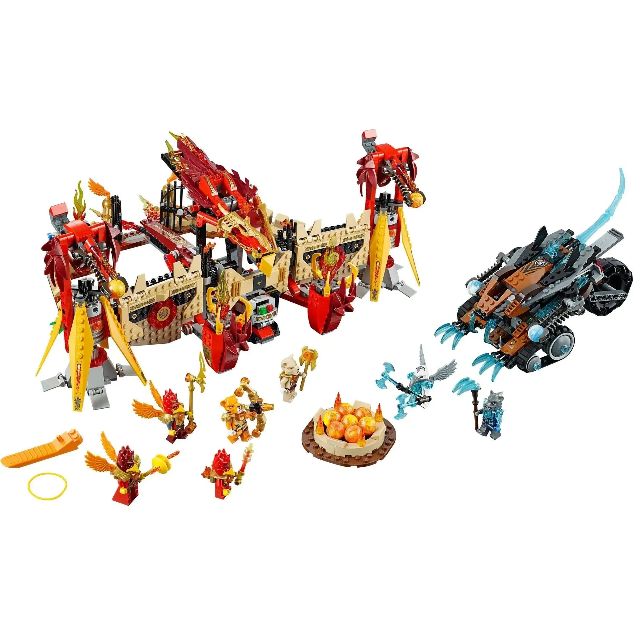 LEGO [Legends of Chima] - Flying Phoenix Fire Temple Building Set - Fire vs. Ice Series (70146) - Image 2