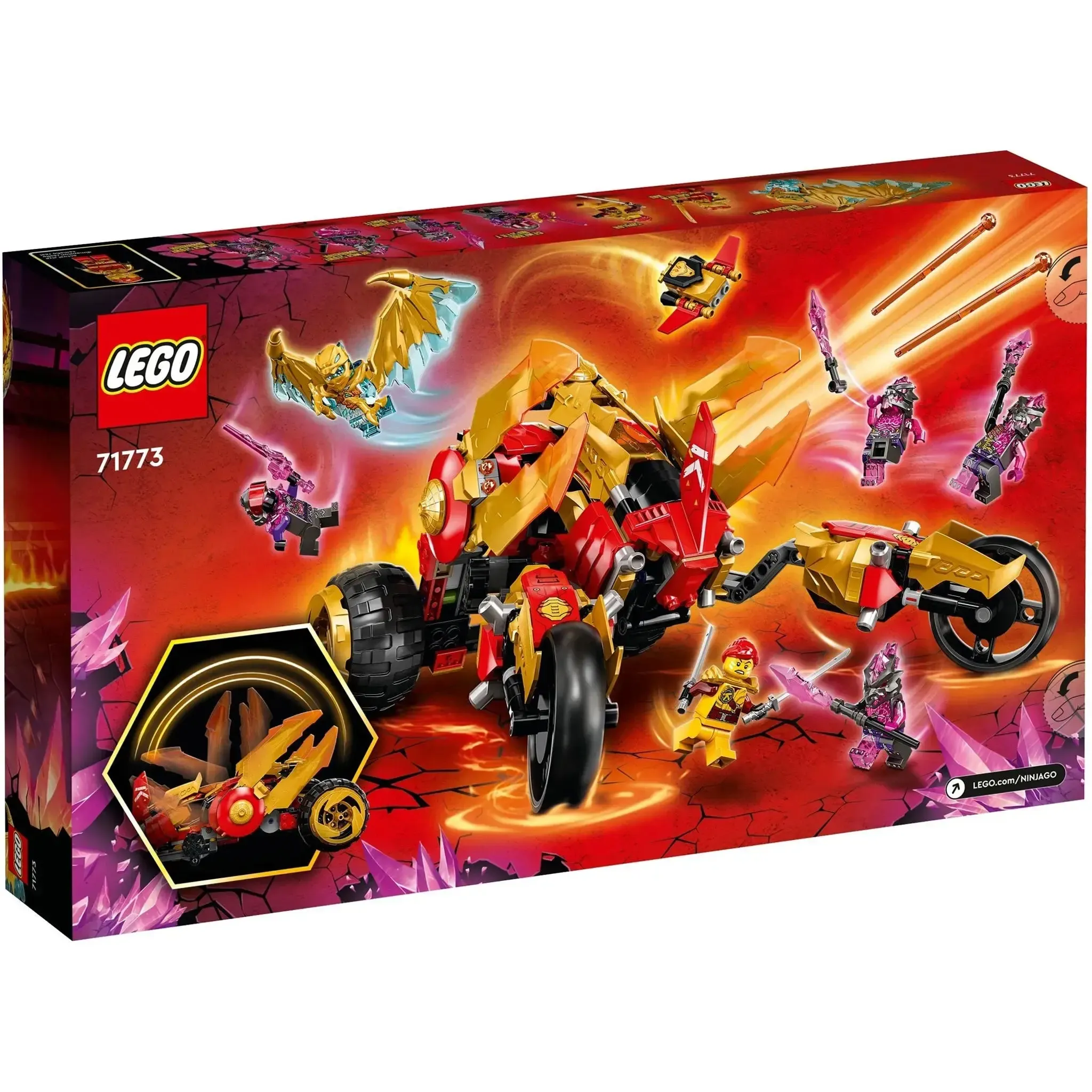 LEGO [Ninjago] - Kai's Golden Dragon Raider Building Set - Crystalized Series (71773) - Image 3