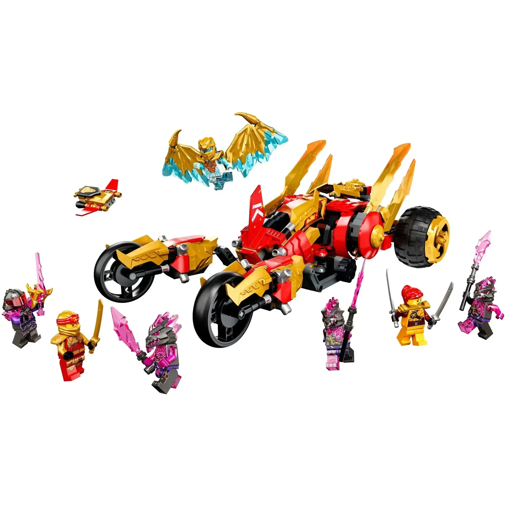 LEGO [Ninjago] - Kai's Golden Dragon Raider Building Set - Crystalized Series (71773) - Image 4